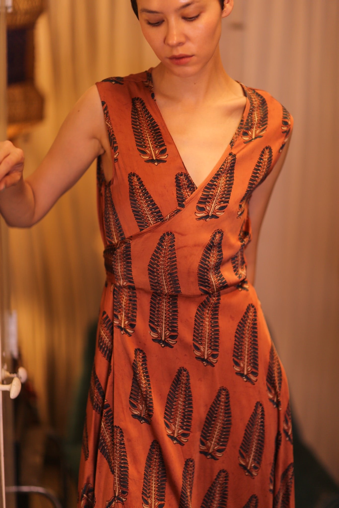 SILK WRAP DRESS GABRIELE PAN - BANGKOK TAILOR CLOTHING STORE - HANDMADE CLOTHING