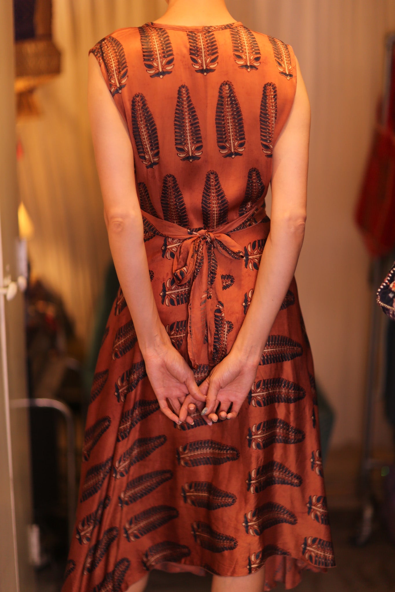 SILK WRAP DRESS GABRIELE PAN - BANGKOK TAILOR CLOTHING STORE - HANDMADE CLOTHING