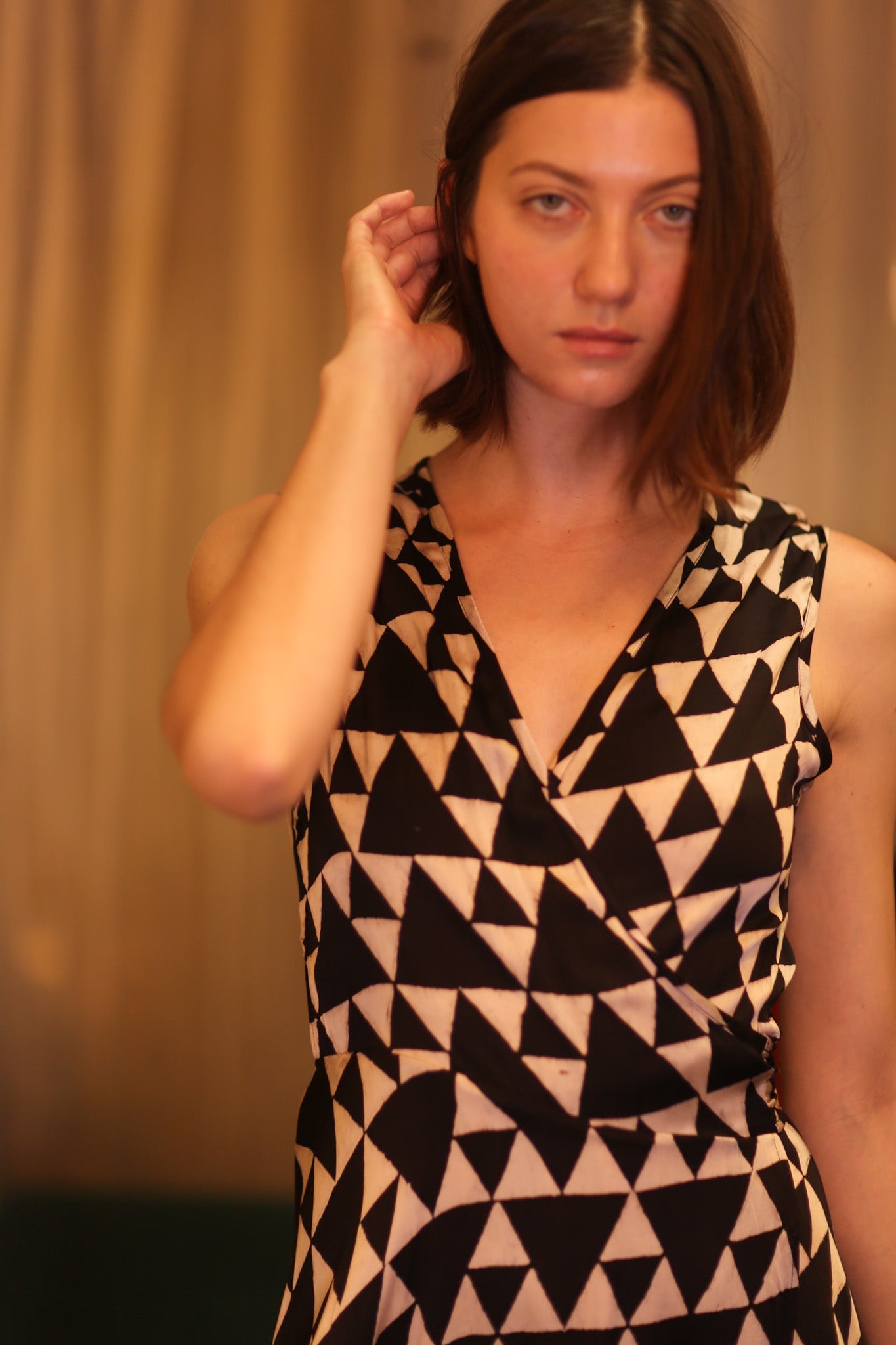 SILK WRAP DRESS GABRIELE TRI - BANGKOK TAILOR CLOTHING STORE - HANDMADE CLOTHING