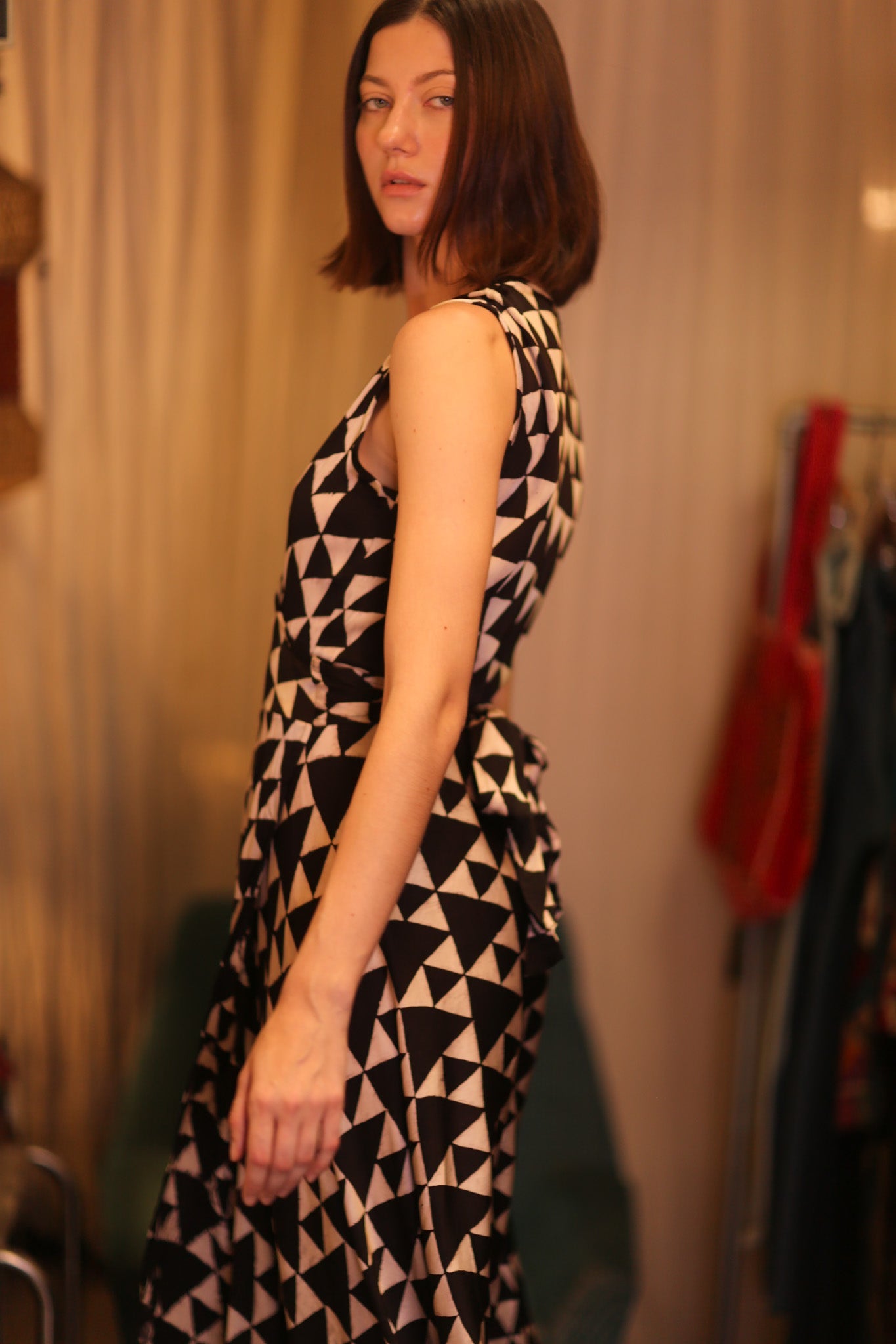 SILK WRAP DRESS GABRIELE TRI - BANGKOK TAILOR CLOTHING STORE - HANDMADE CLOTHING