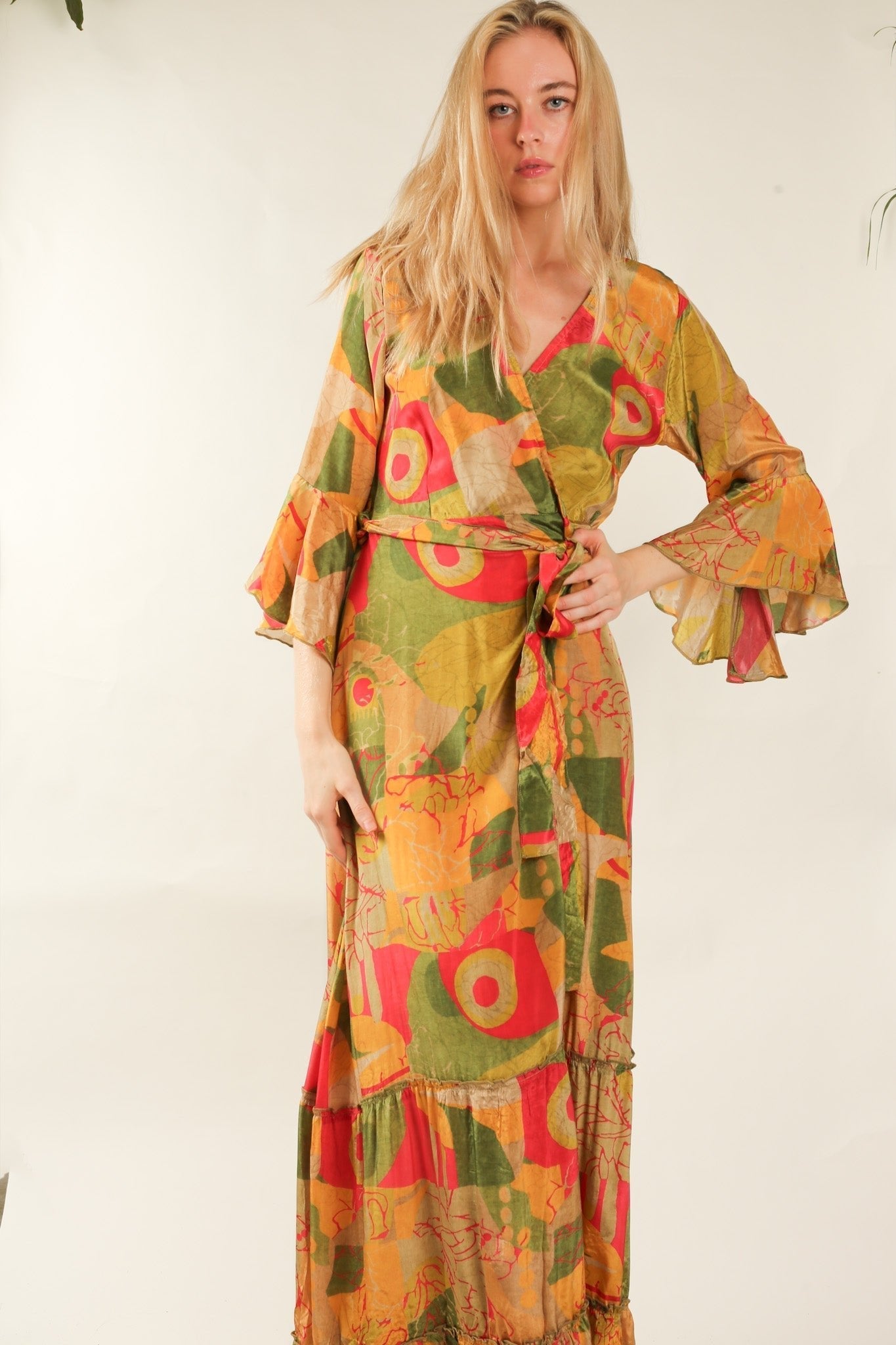 SILK WRAP DRESS KIMONO ISARA - BANGKOK TAILOR CLOTHING STORE - HANDMADE CLOTHING