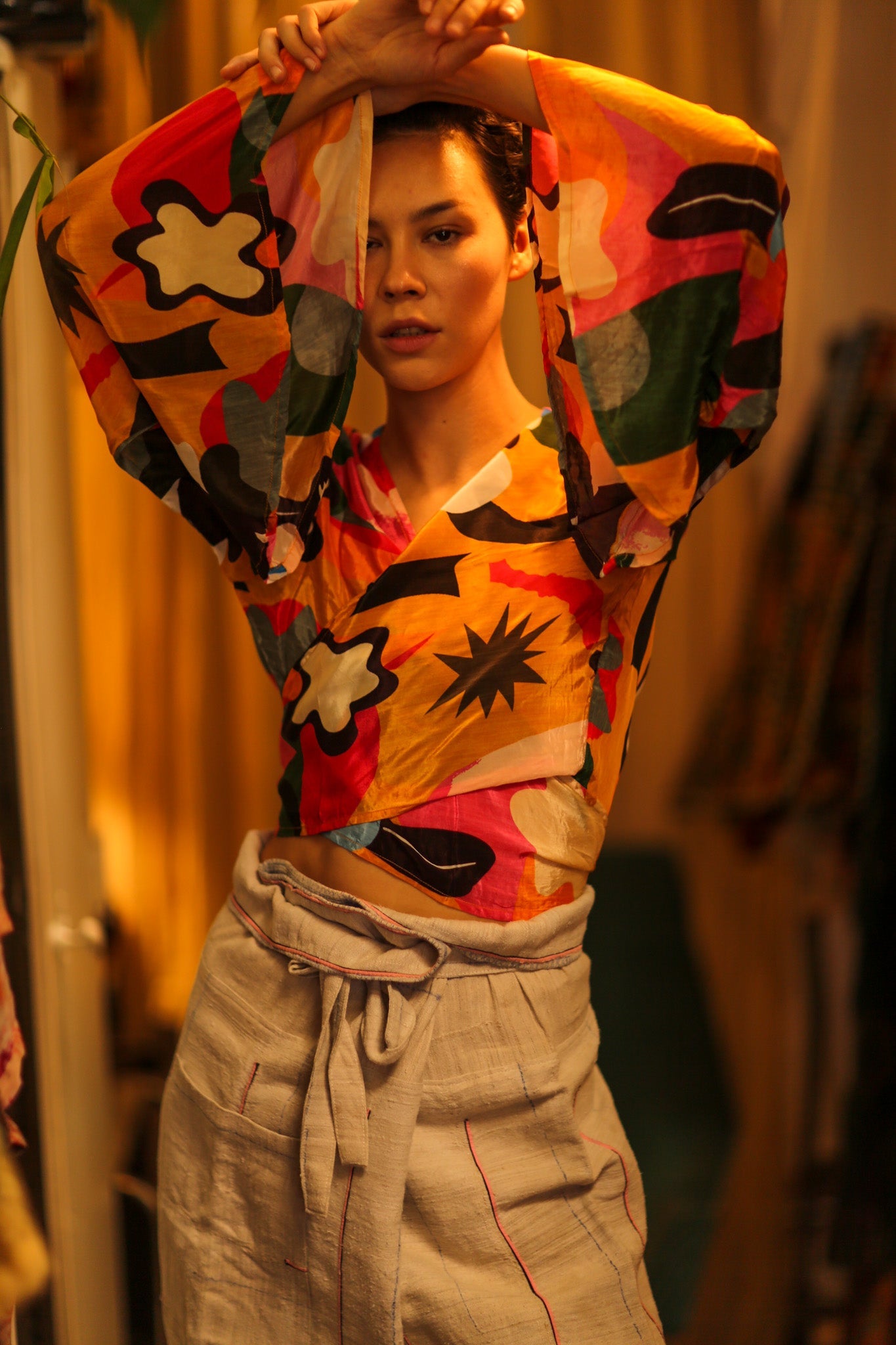 SILK WRAP TOP - BANGKOK TAILOR CLOTHING STORE - HANDMADE CLOTHING