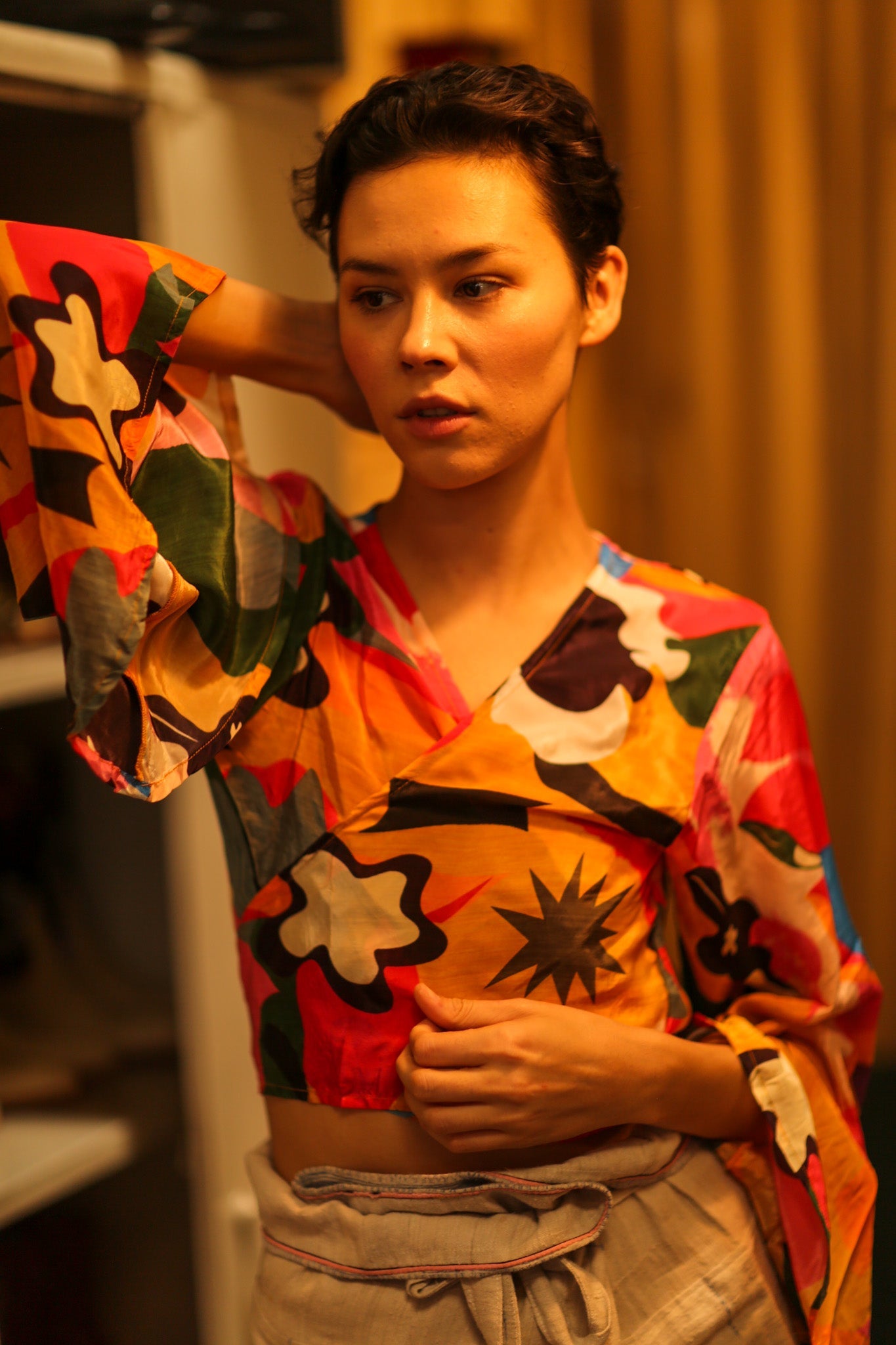 SILK WRAP TOP - BANGKOK TAILOR CLOTHING STORE - HANDMADE CLOTHING