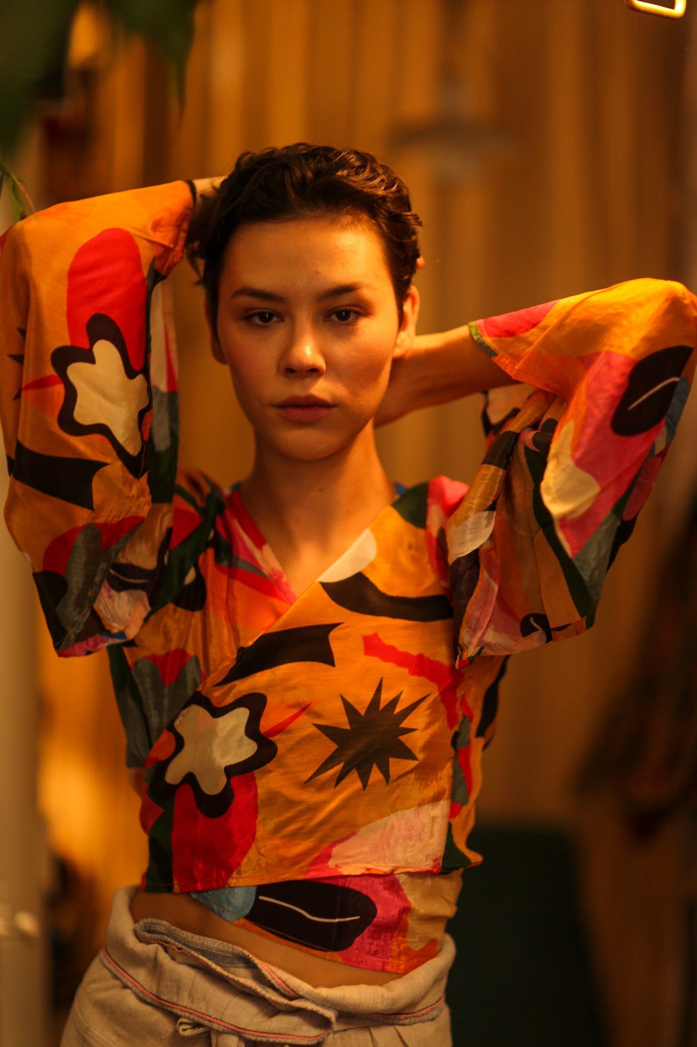 SILK WRAP TOP - BANGKOK TAILOR CLOTHING STORE - HANDMADE CLOTHING