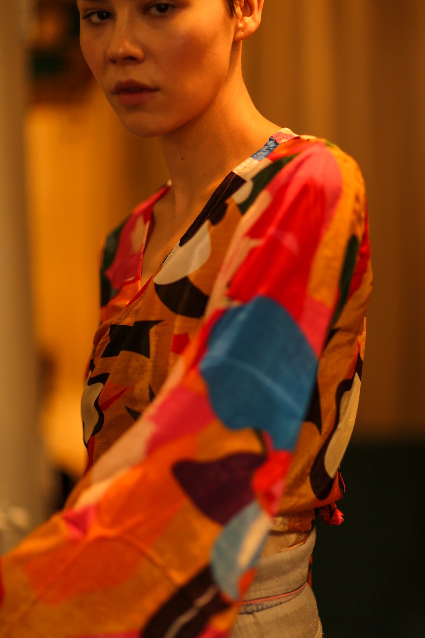SILK WRAP TOP - BANGKOK TAILOR CLOTHING STORE - HANDMADE CLOTHING