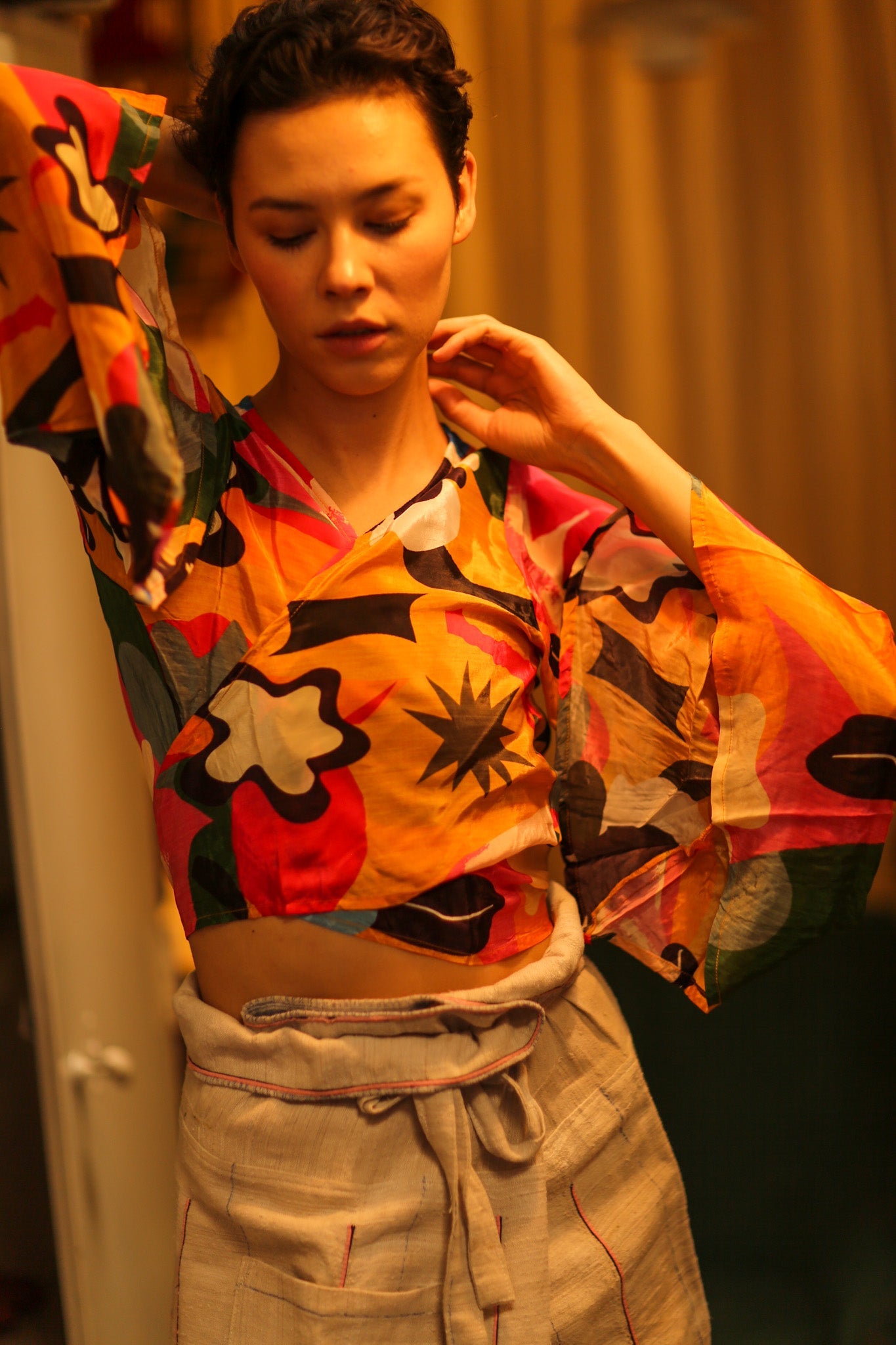 SILK WRAP TOP - BANGKOK TAILOR CLOTHING STORE - HANDMADE CLOTHING