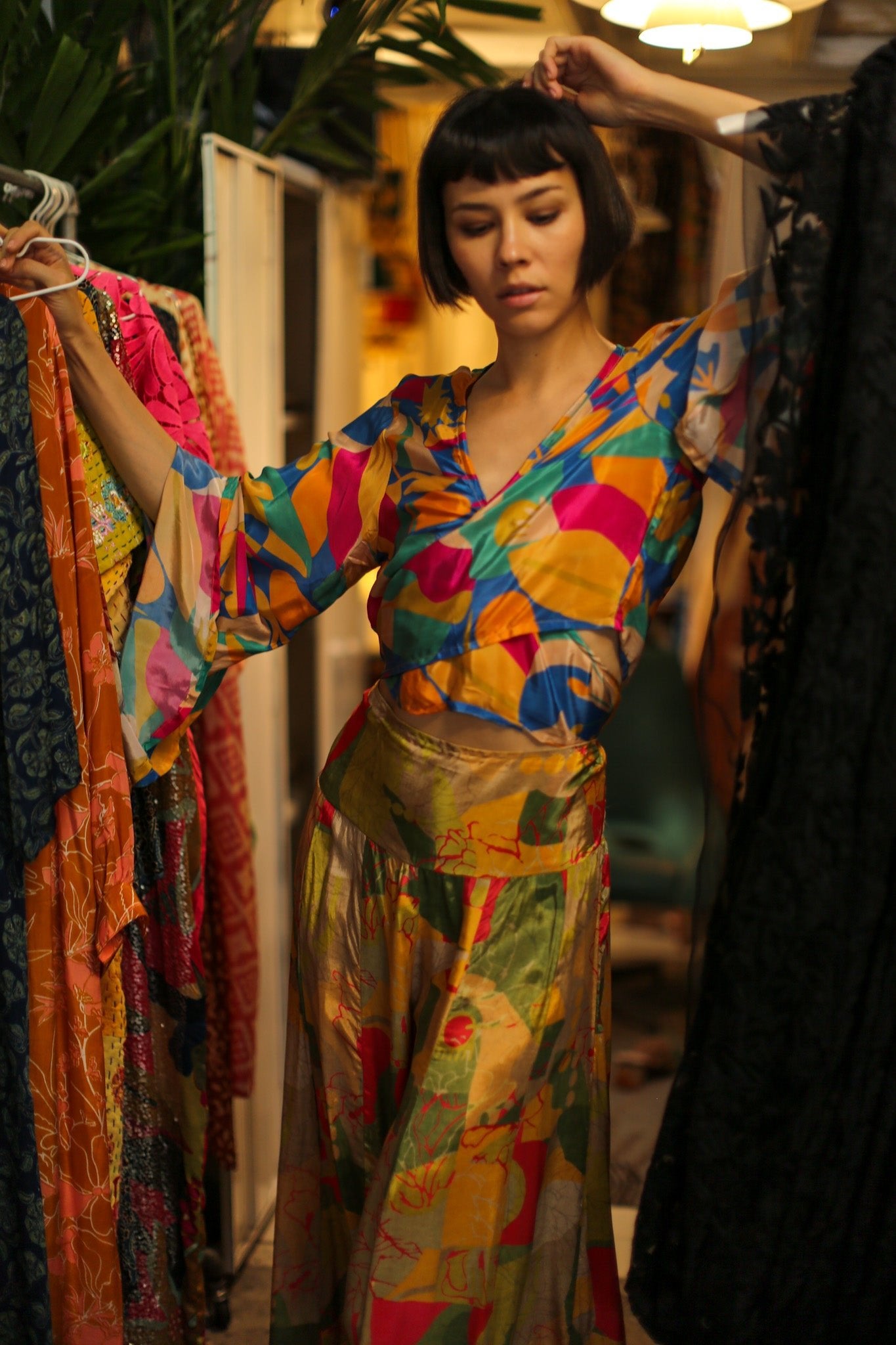 SILK WRAP TOP FRANCESCA - BANGKOK TAILOR CLOTHING STORE - HANDMADE CLOTHING