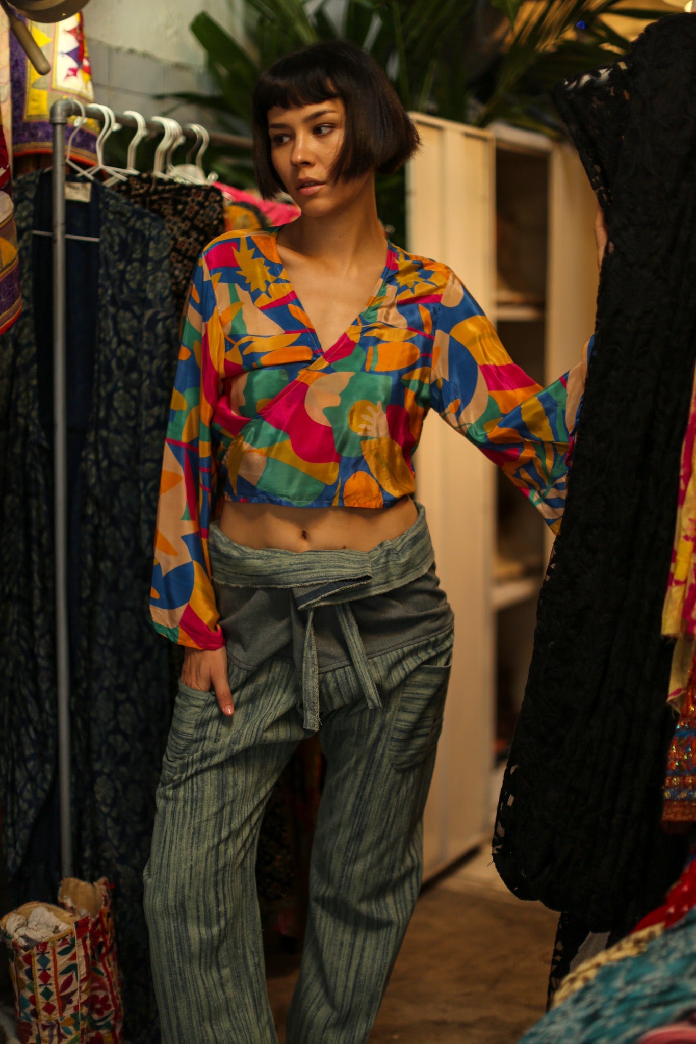 SILK WRAP TOP FRANCESCA - BANGKOK TAILOR CLOTHING STORE - HANDMADE CLOTHING