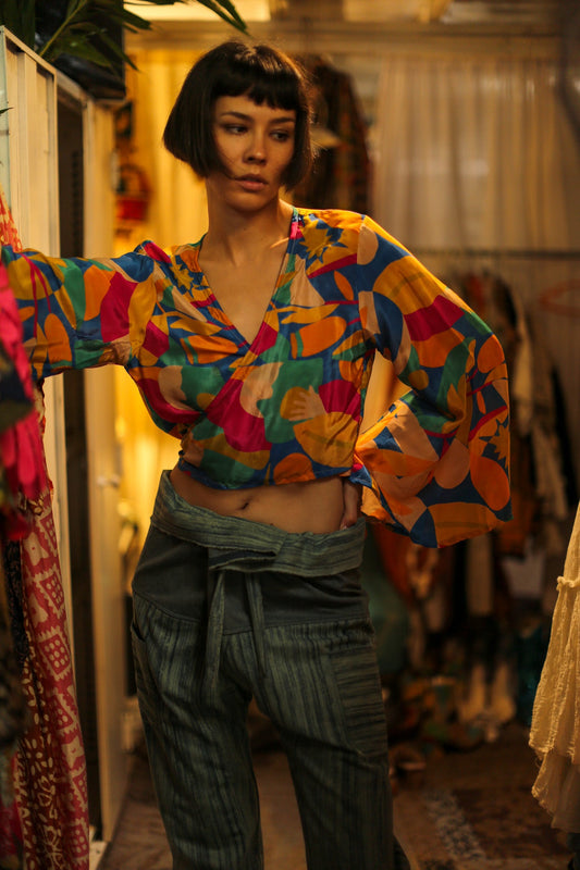 SILK WRAP TOP FRANCESCA - BANGKOK TAILOR CLOTHING STORE - HANDMADE CLOTHING