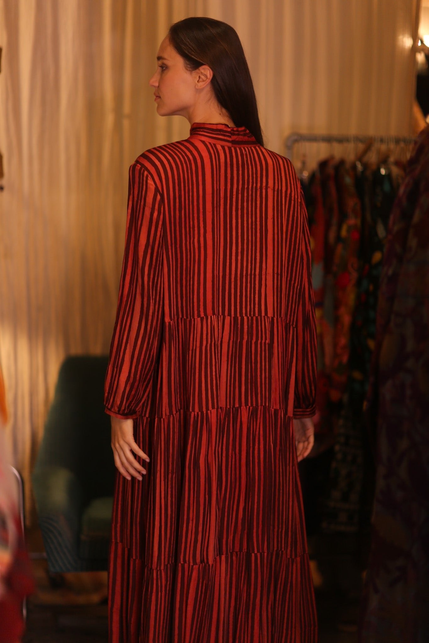 SILK XL BUTTONED DRESS LOA SILAS - BANGKOK TAILOR CLOTHING STORE - HANDMADE CLOTHING