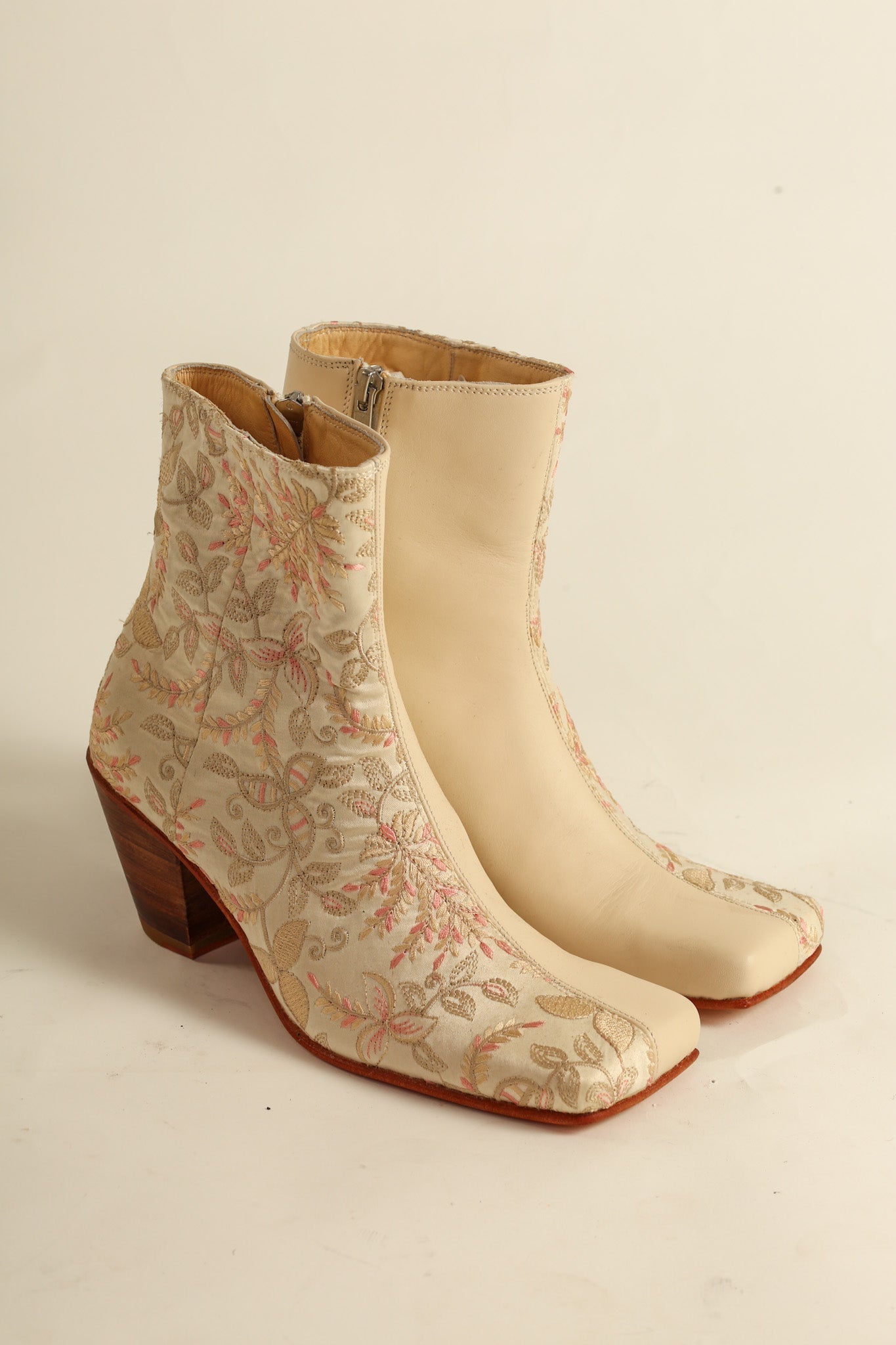 SPLIT LEATHER FABRIC BOOTS OBINA - BANGKOK TAILOR CLOTHING STORE - HANDMADE CLOTHING