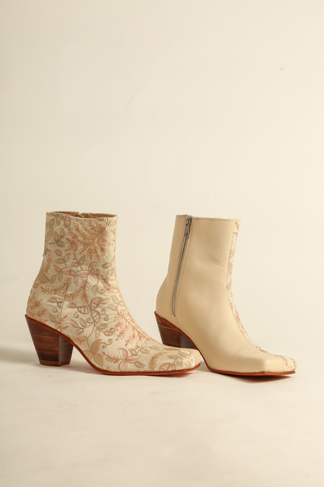 SPLIT LEATHER FABRIC BOOTS OBINA - BANGKOK TAILOR CLOTHING STORE - HANDMADE CLOTHING