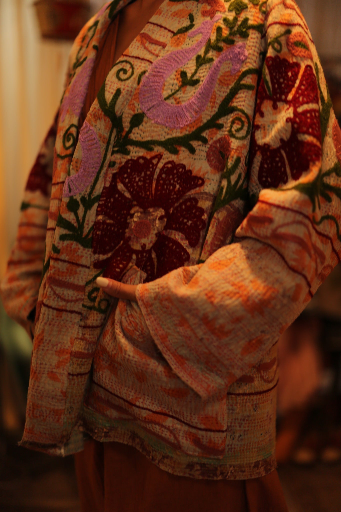 SUZANI EMBROIDERED KIMONO JAYKE - BANGKOK TAILOR CLOTHING STORE - HANDMADE CLOTHING