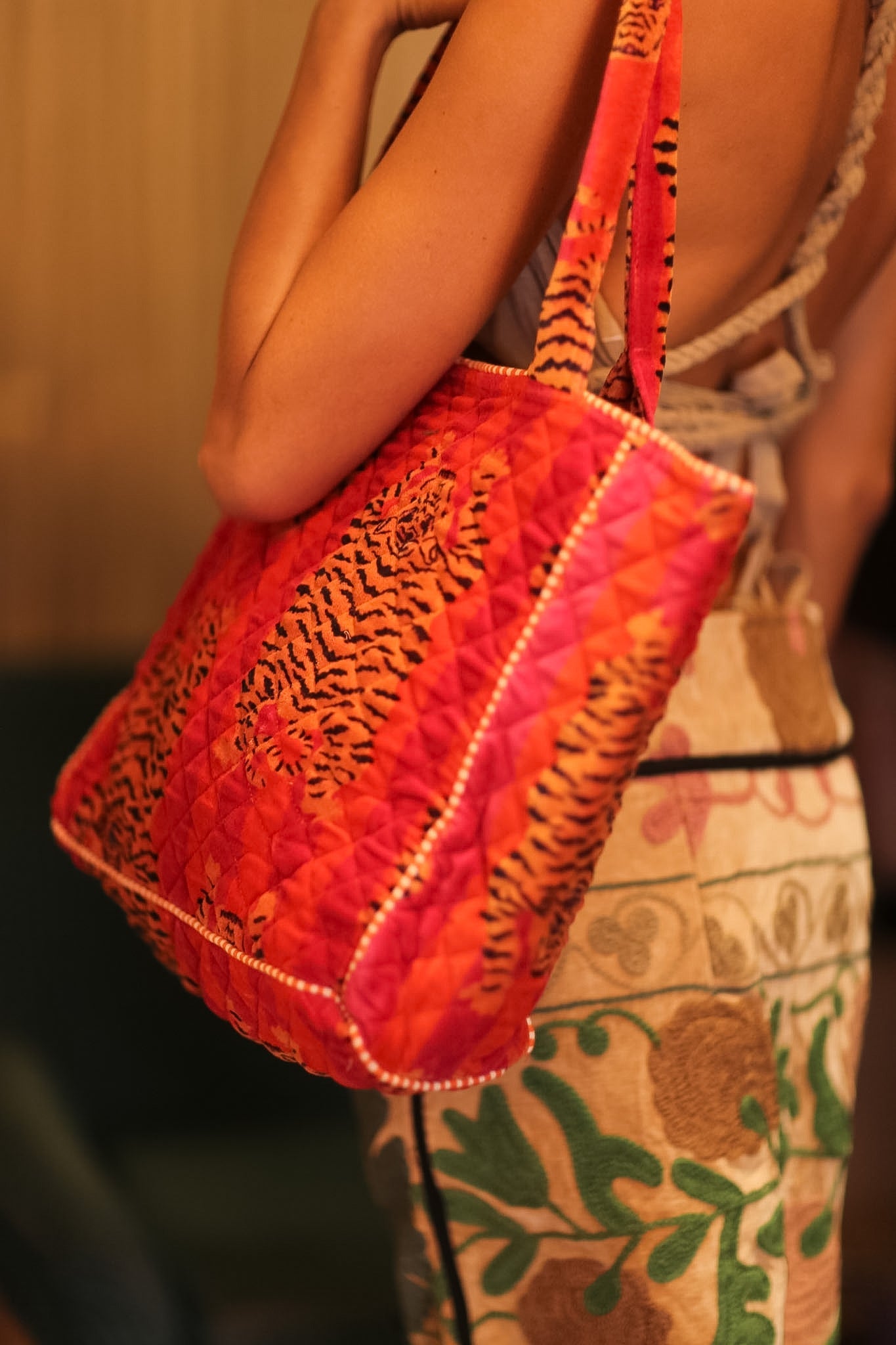 TOTE BAG ORANGE TIGER - BANGKOK TAILOR CLOTHING STORE - HANDMADE CLOTHING
