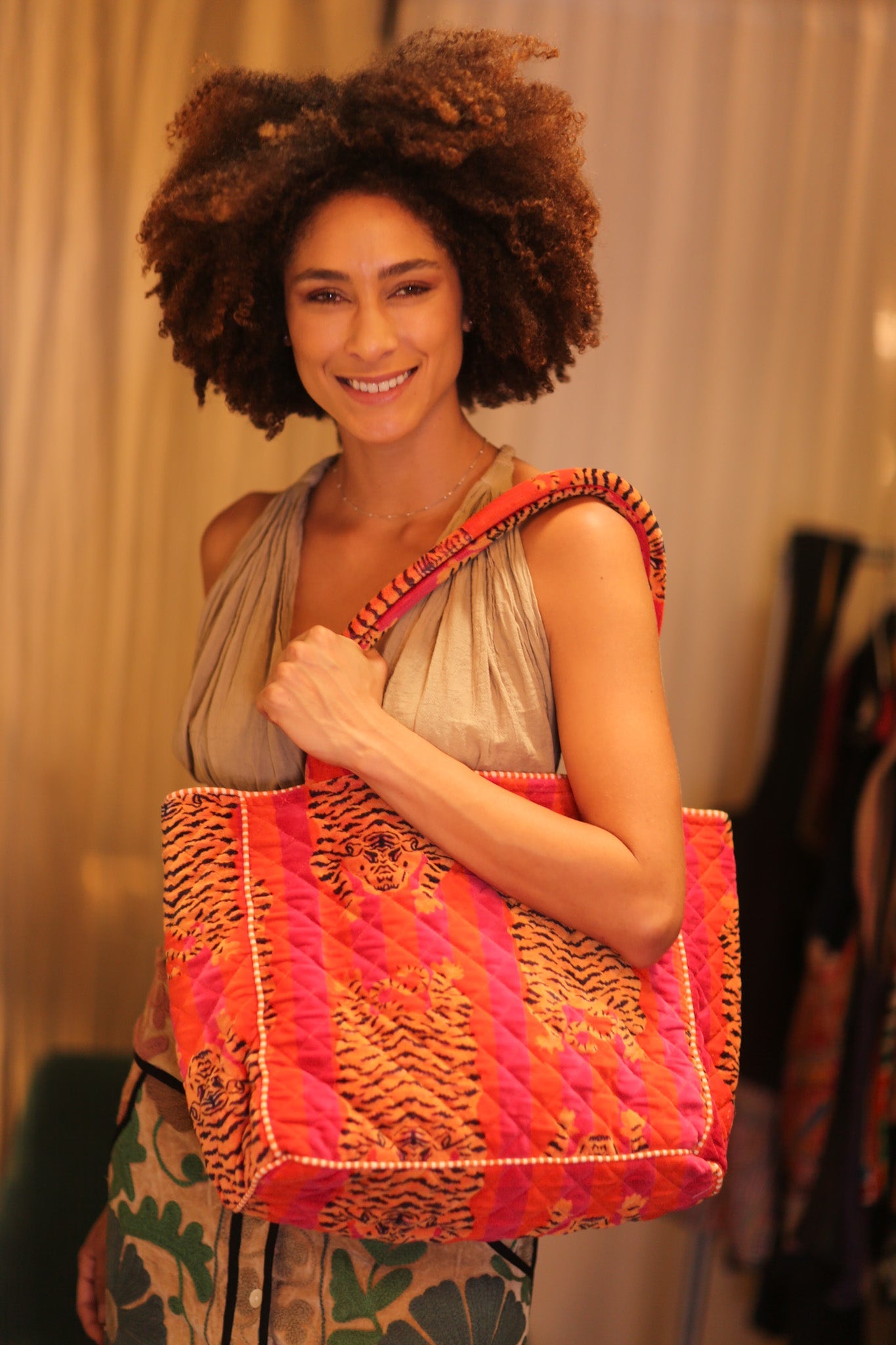 TOTE BAG ORANGE TIGER - BANGKOK TAILOR CLOTHING STORE - HANDMADE CLOTHING