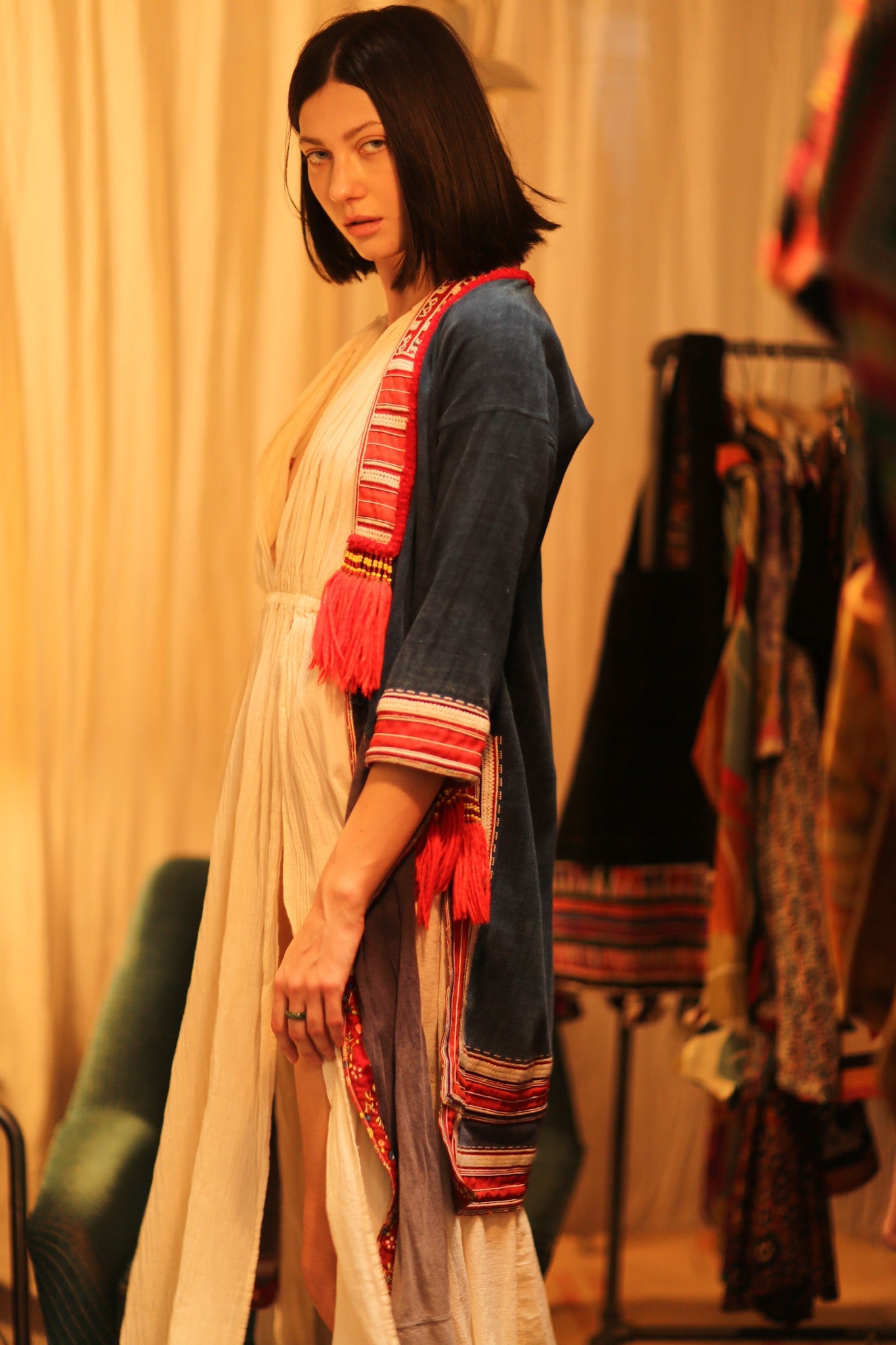 TRIBAL ARTISAN KIMONO RITU - BANGKOK TAILOR CLOTHING STORE - HANDMADE CLOTHING