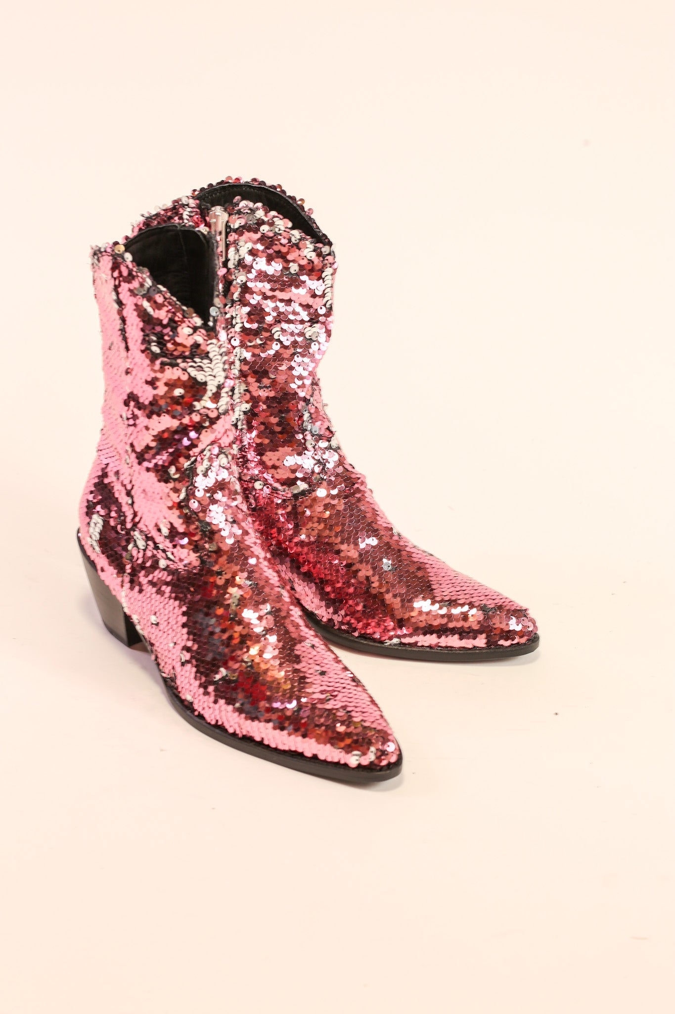 Multi color sequin booties best sale