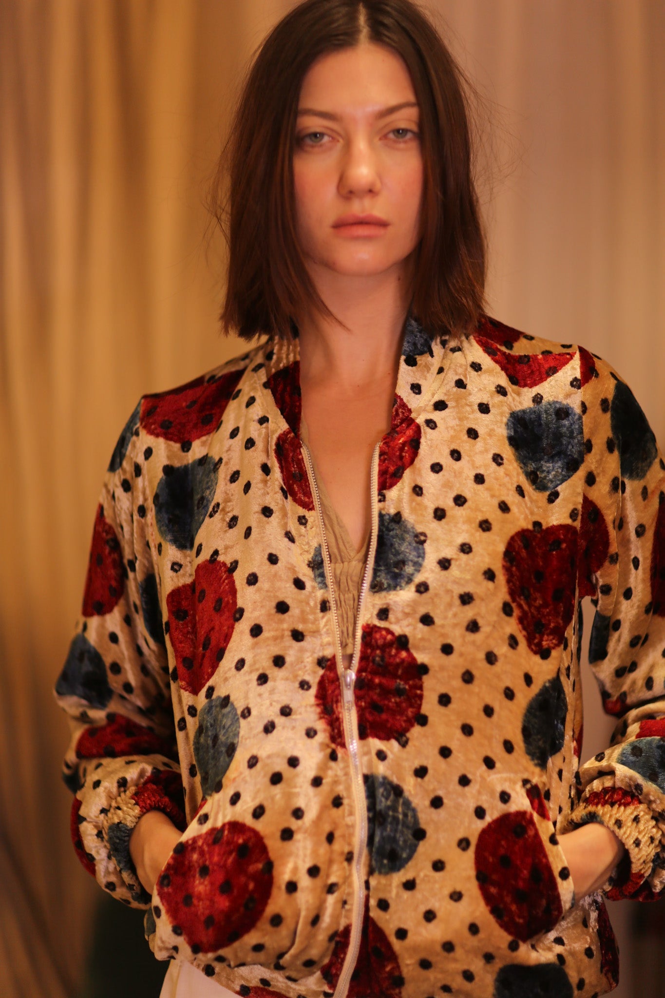 VELVET BOMBER JACKET FMOON - BANGKOK TAILOR CLOTHING STORE - HANDMADE CLOTHING