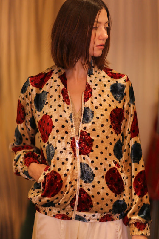 VELVET BOMBER JACKET FMOON - BANGKOK TAILOR CLOTHING STORE - HANDMADE CLOTHING
