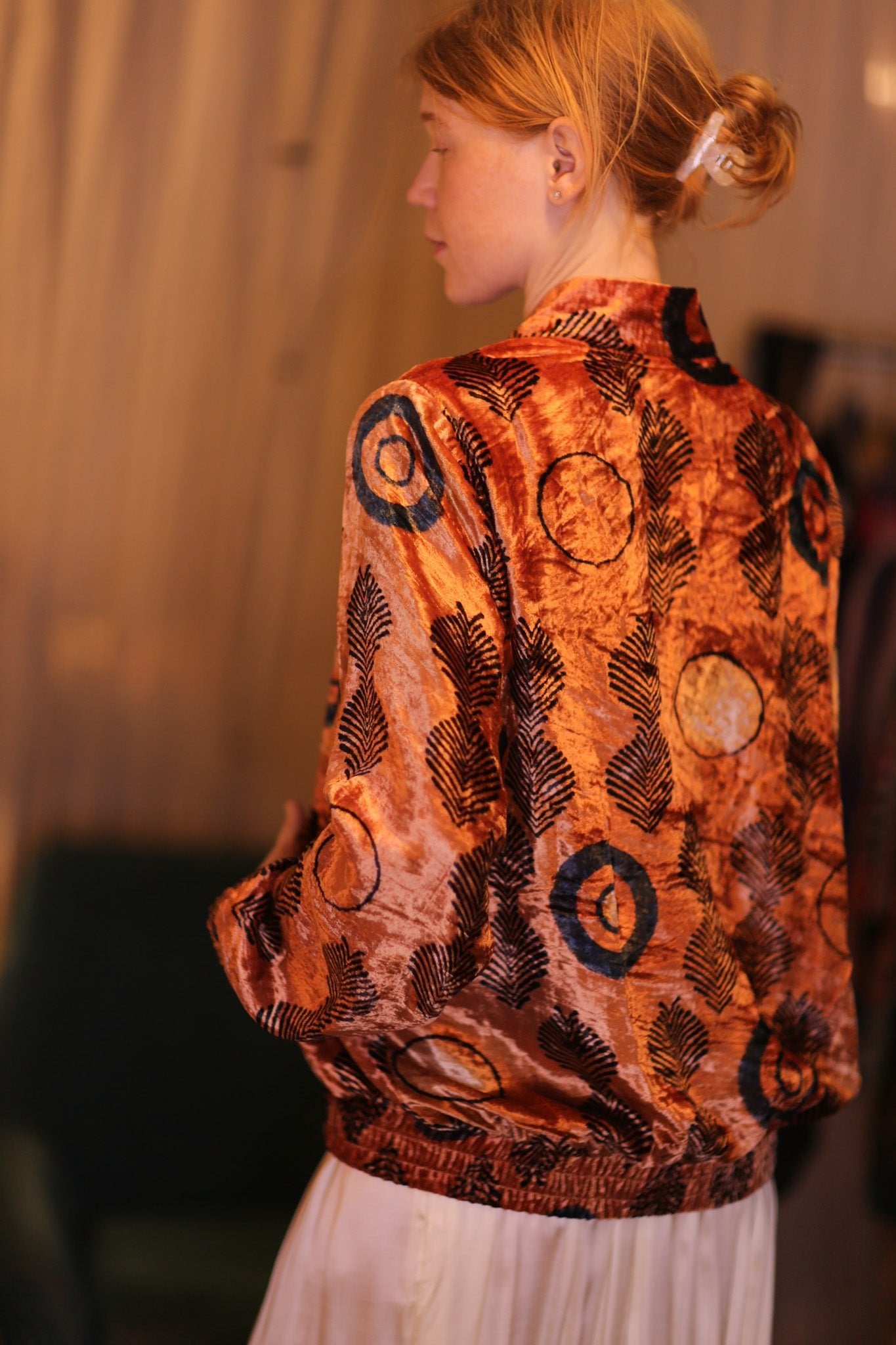 VELVET BOMBER JACKET SUNSET - BANGKOK TAILOR CLOTHING STORE - HANDMADE CLOTHING