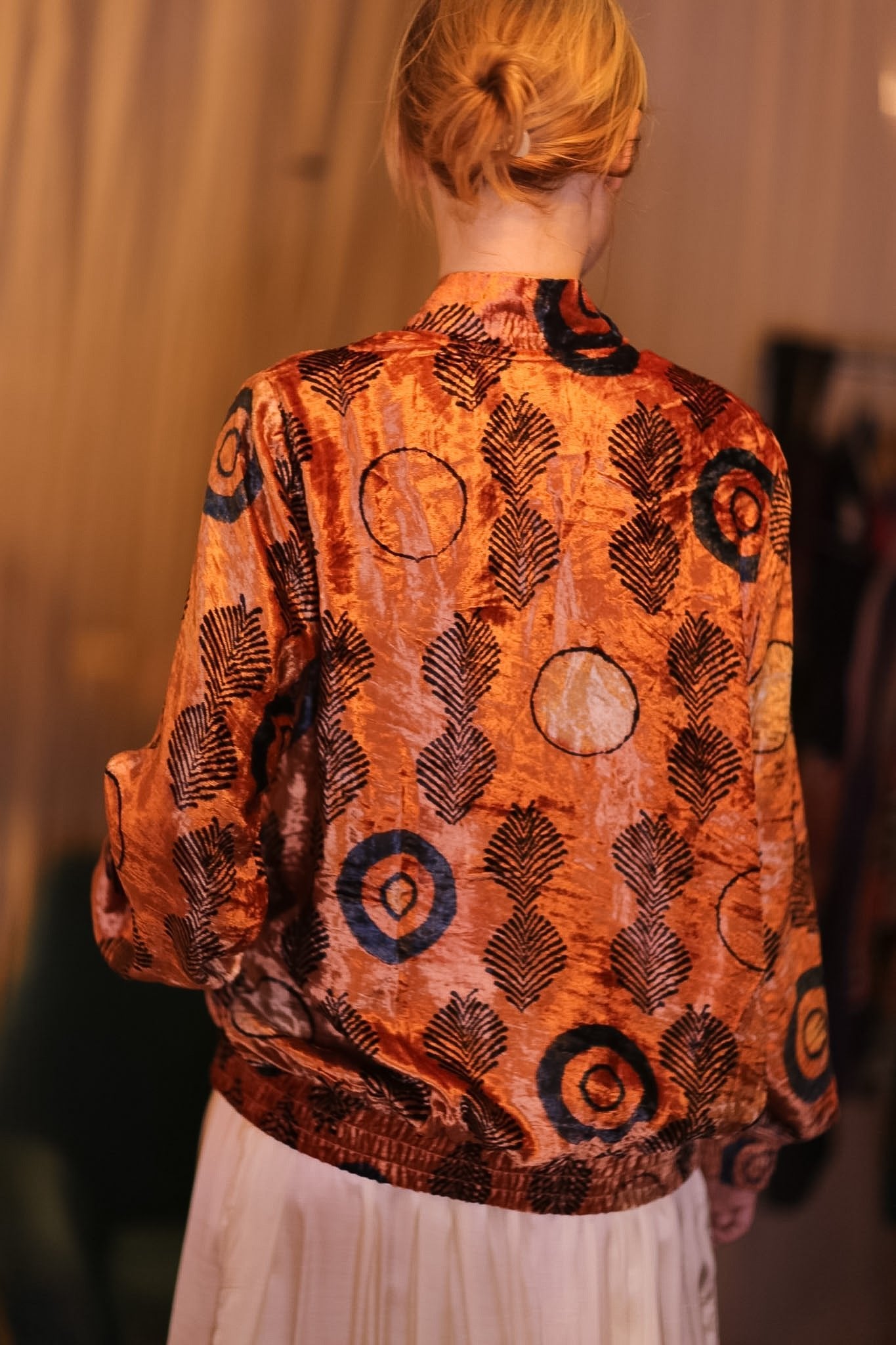VELVET BOMBER JACKET SUNSET - BANGKOK TAILOR CLOTHING STORE - HANDMADE CLOTHING