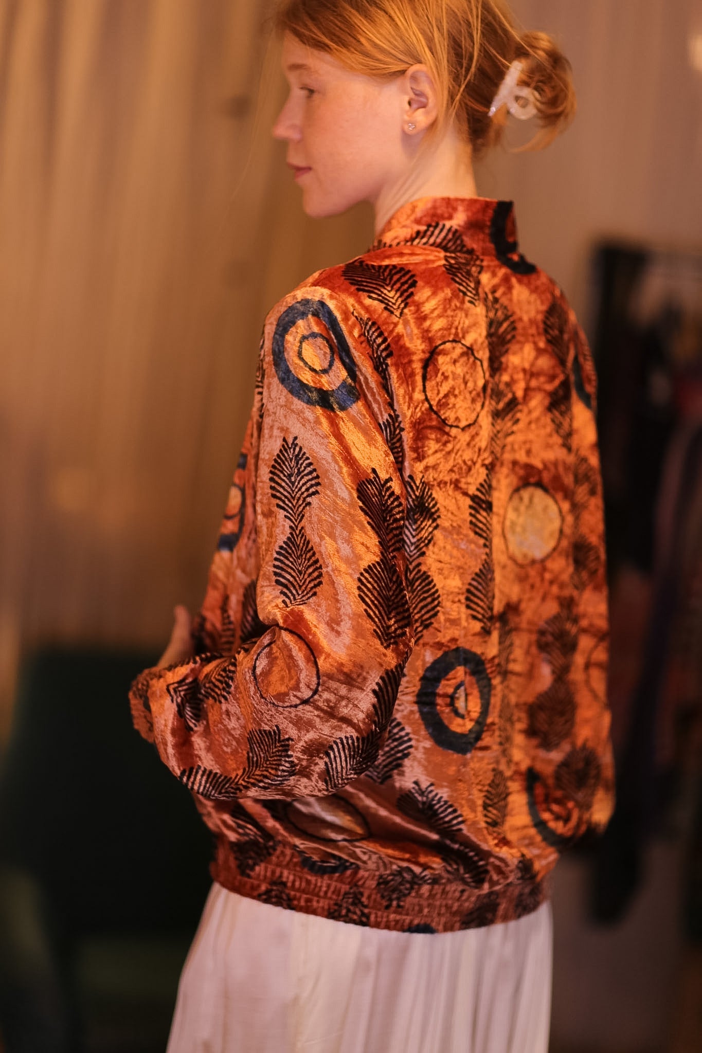 VELVET BOMBER JACKET SUNSET - BANGKOK TAILOR CLOTHING STORE - HANDMADE CLOTHING