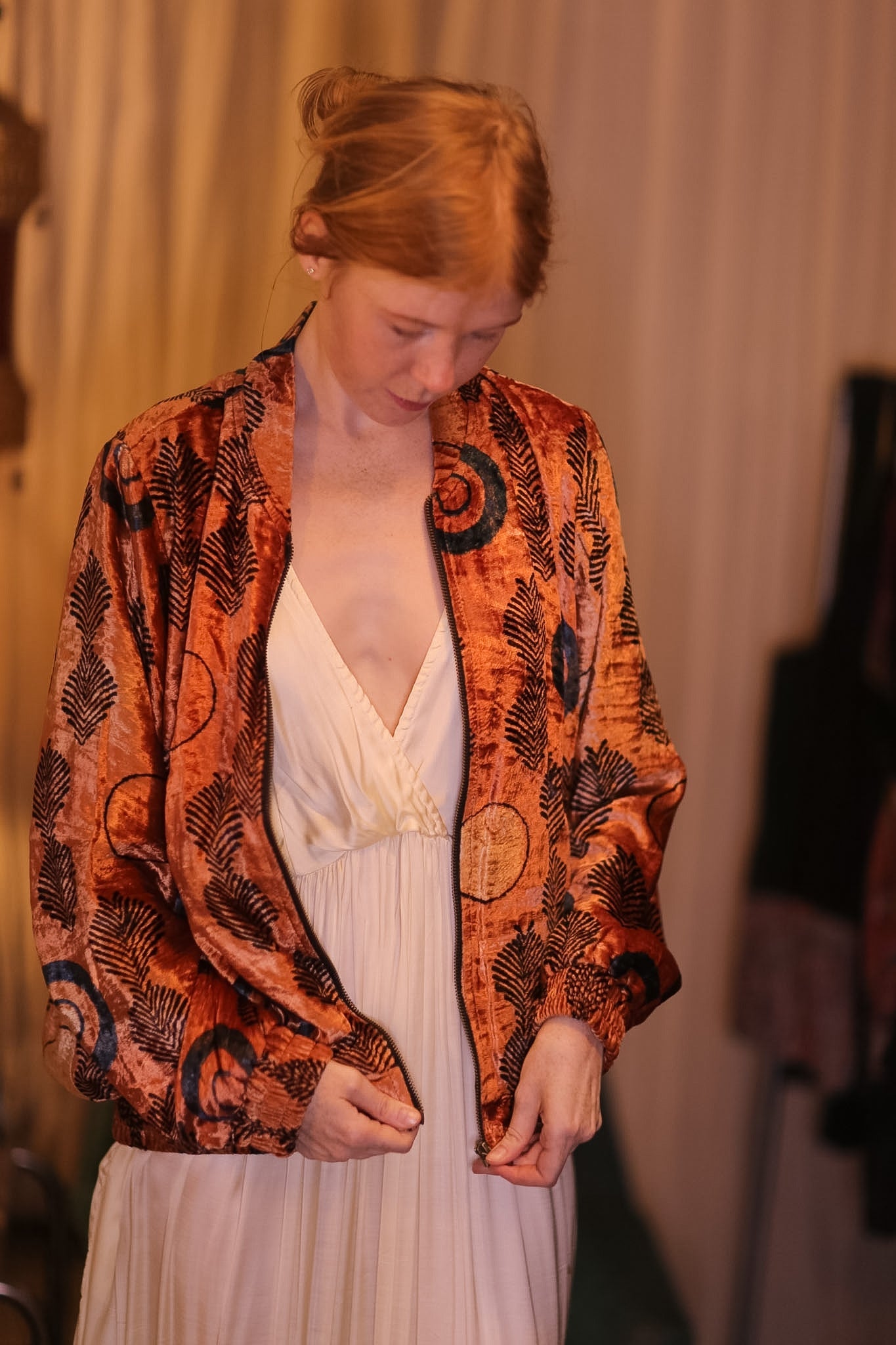 VELVET BOMBER JACKET SUNSET - BANGKOK TAILOR CLOTHING STORE - HANDMADE CLOTHING