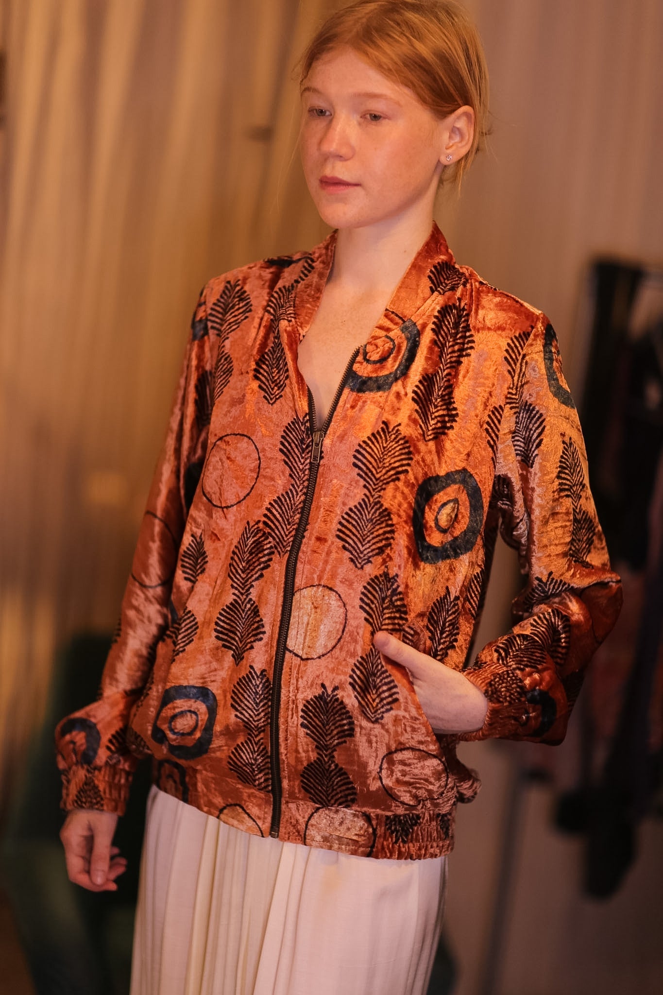 VELVET BOMBER JACKET SUNSET - BANGKOK TAILOR CLOTHING STORE - HANDMADE CLOTHING