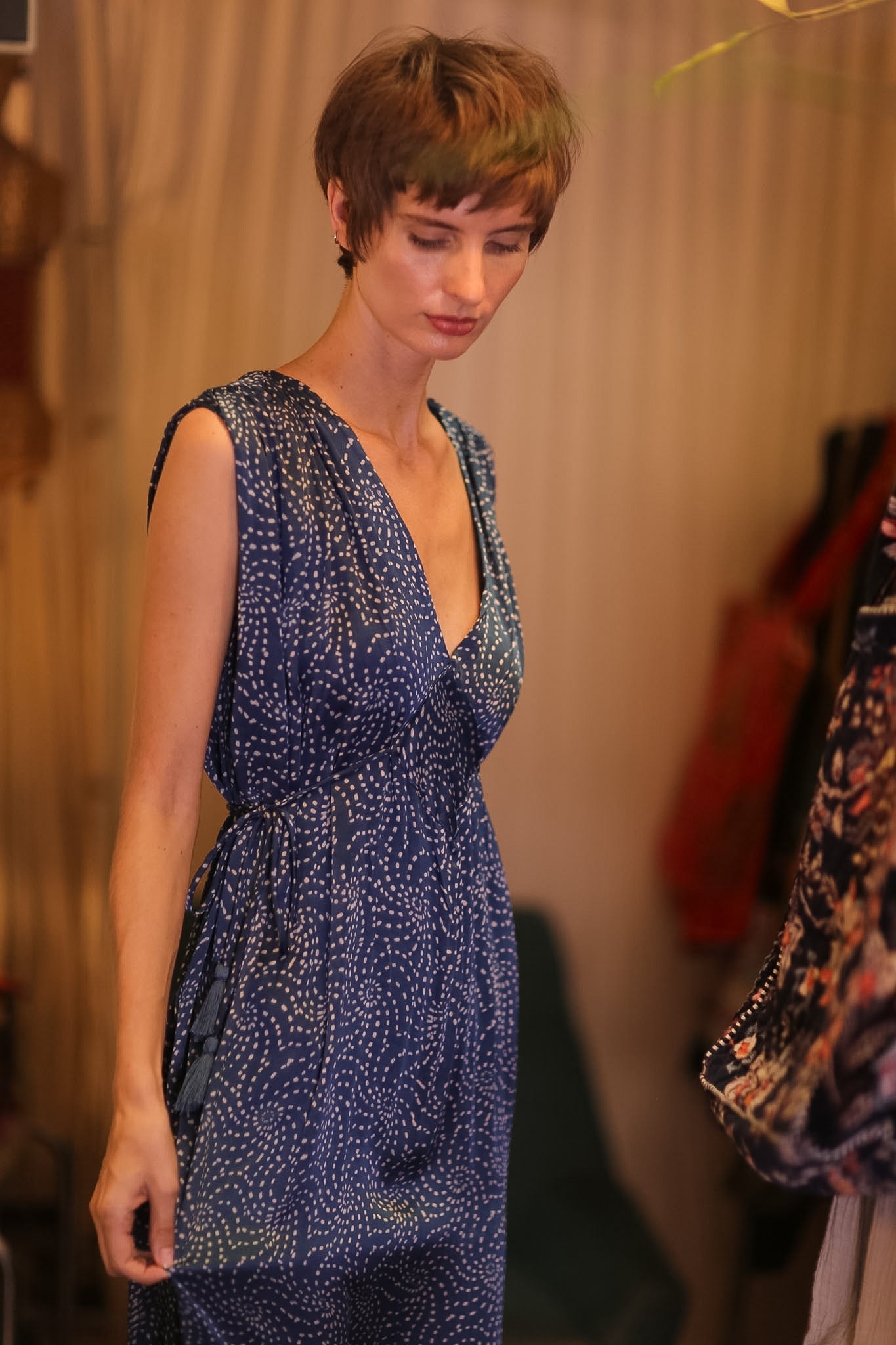 VICTORIA SILK DRESS MARINA - BANGKOK TAILOR CLOTHING STORE - HANDMADE CLOTHING
