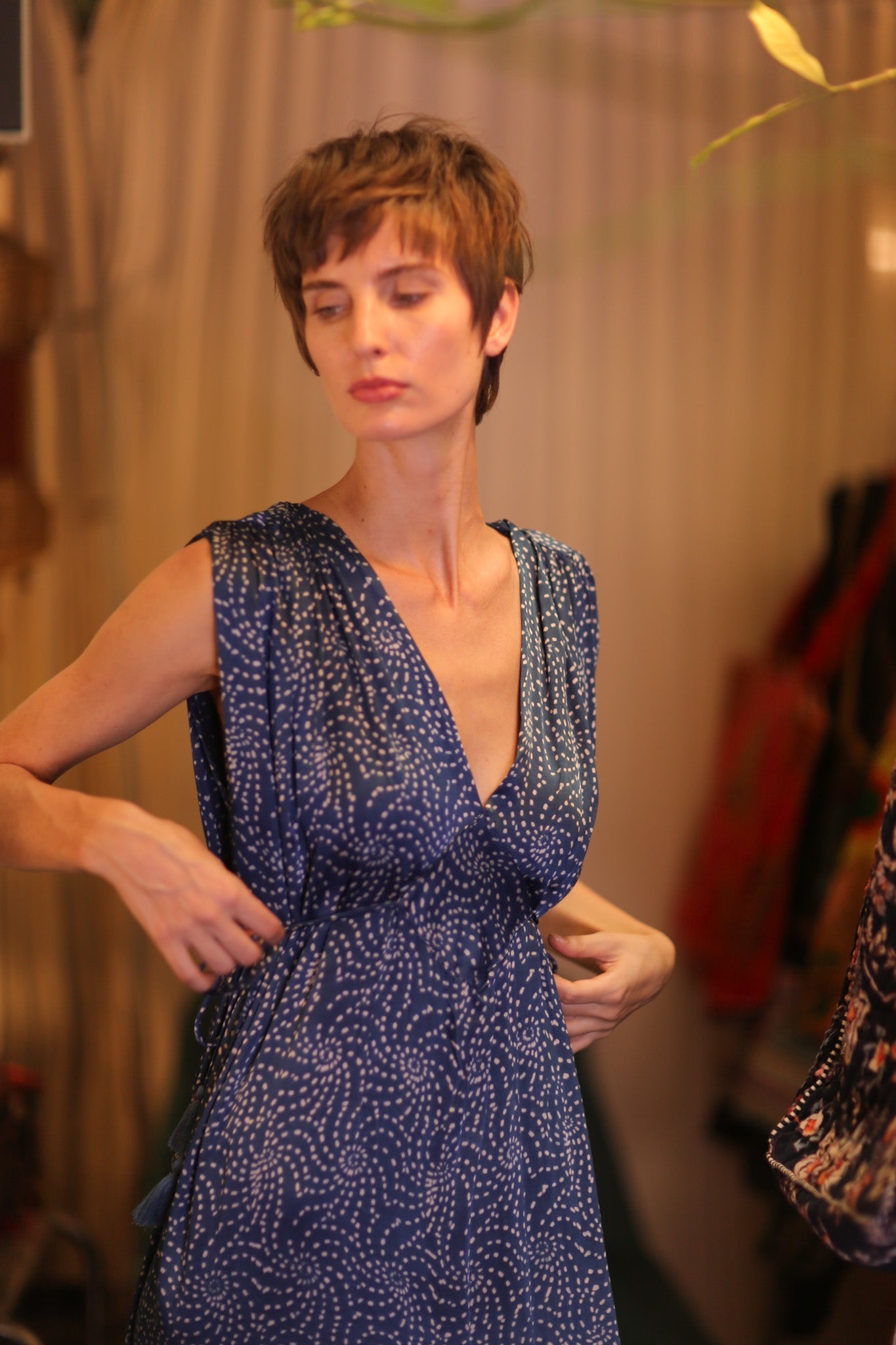VICTORIA SILK DRESS MARINA - BANGKOK TAILOR CLOTHING STORE - HANDMADE CLOTHING