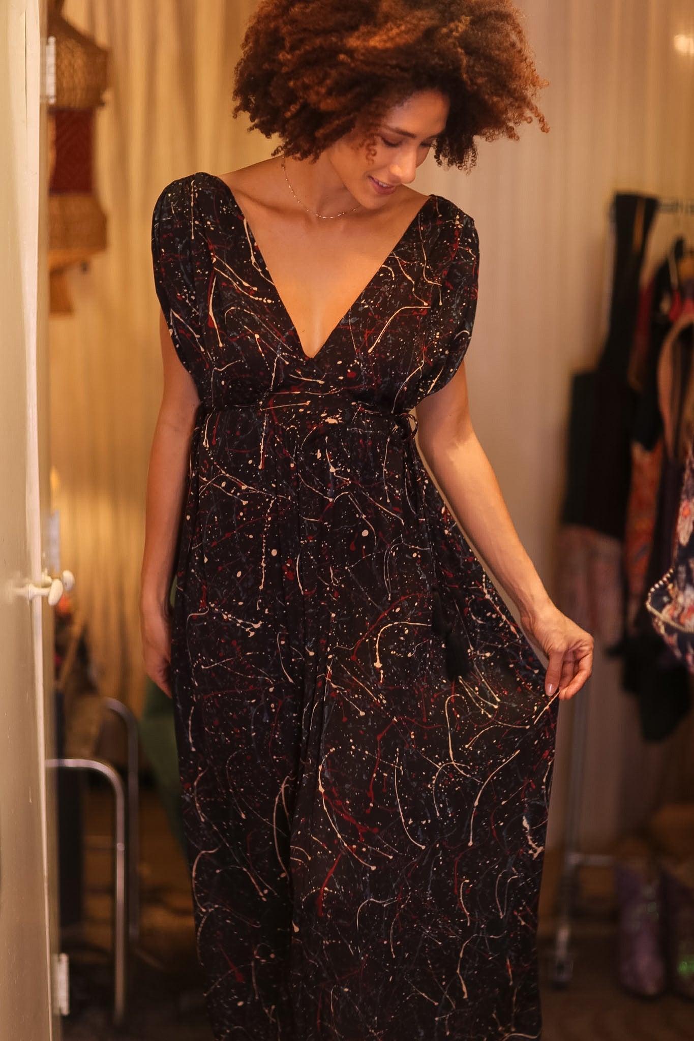 VICTORIA SILK DRESS RADOT - BANGKOK TAILOR CLOTHING STORE - HANDMADE CLOTHING