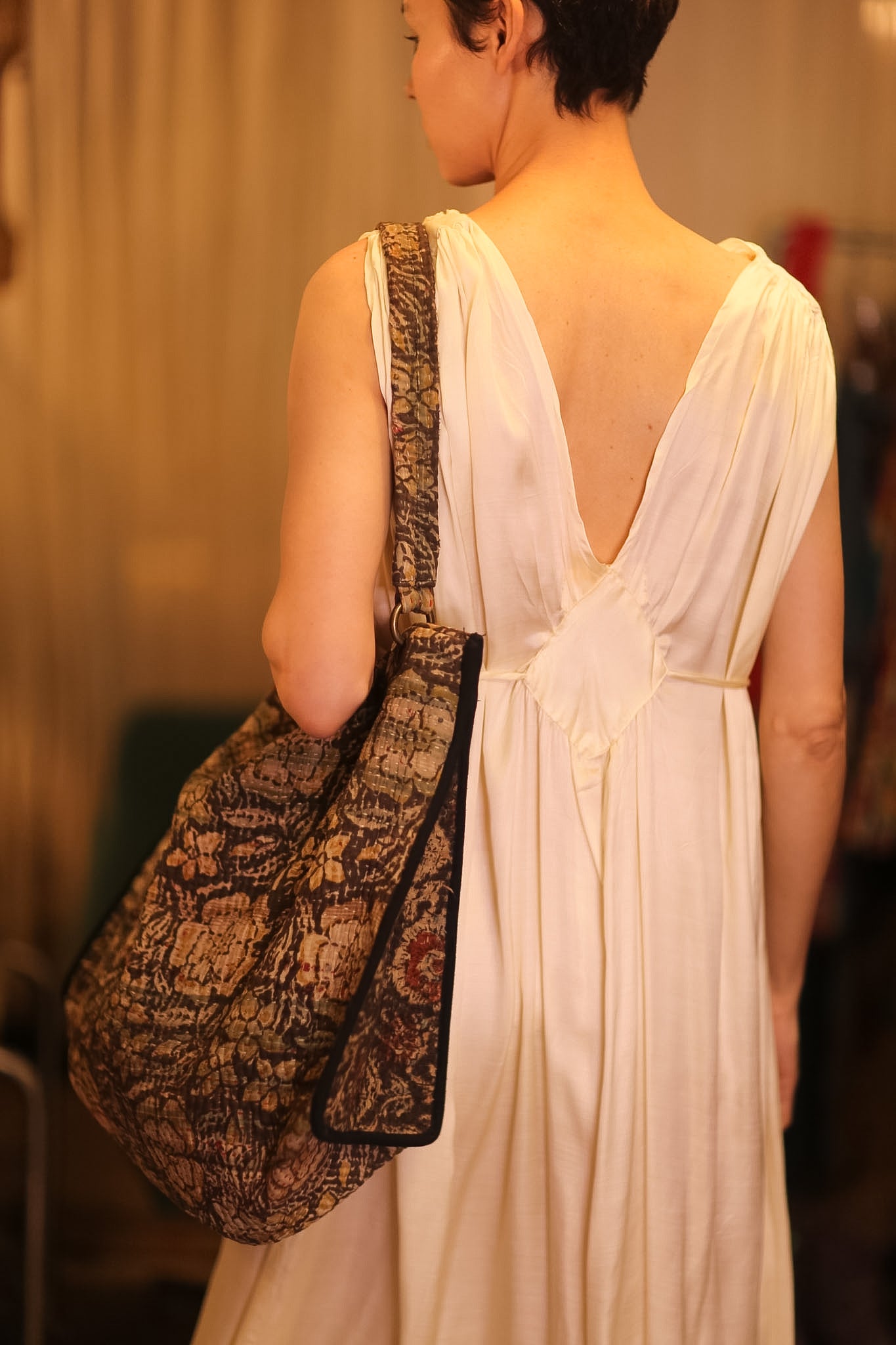 VINTAGE STYLE KANTHA BAG FLAM - BANGKOK TAILOR CLOTHING STORE - HANDMADE CLOTHING