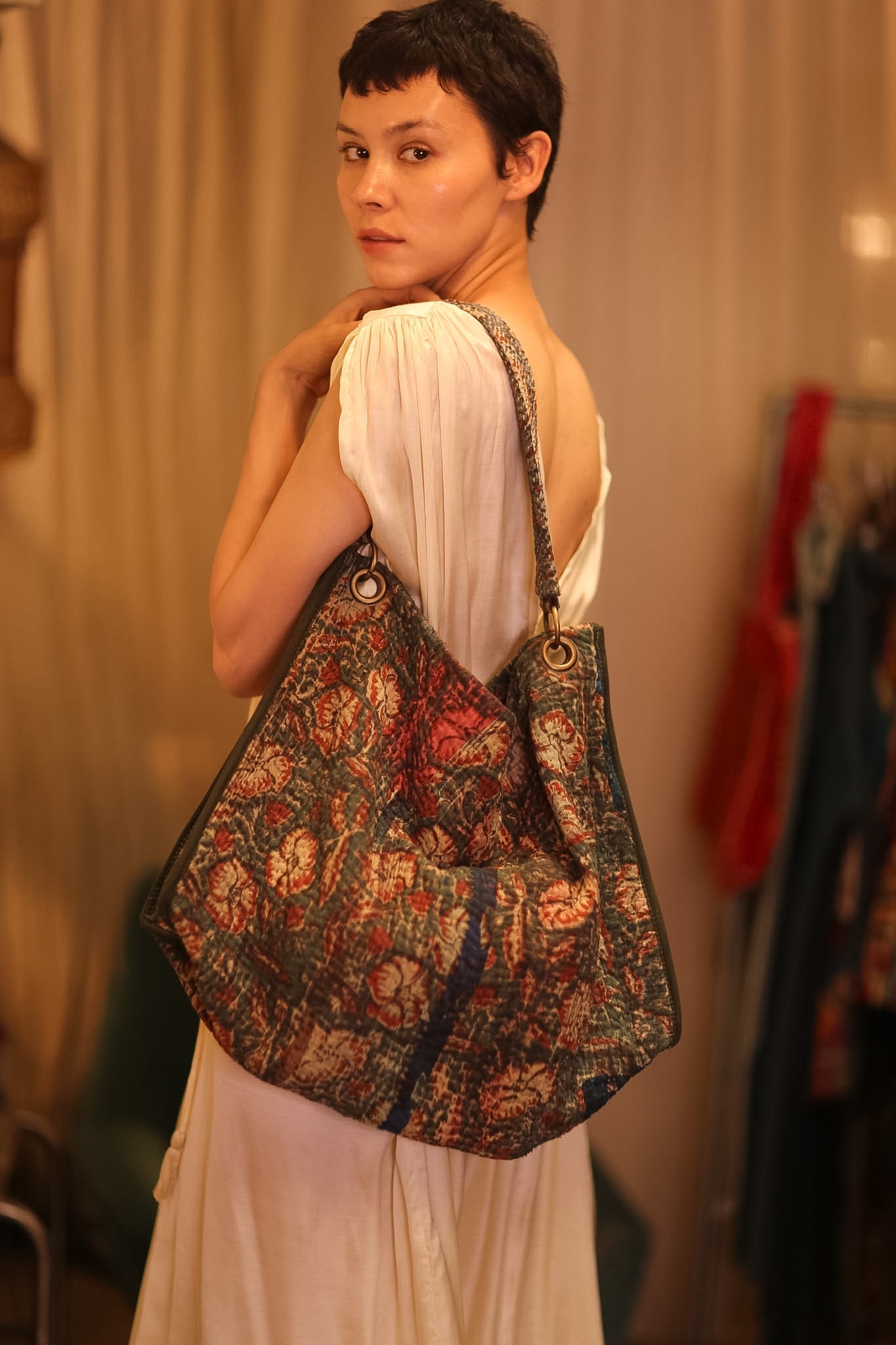 VINTAGE STYLE KANTHA BAG MERIA - BANGKOK TAILOR CLOTHING STORE - HANDMADE CLOTHING