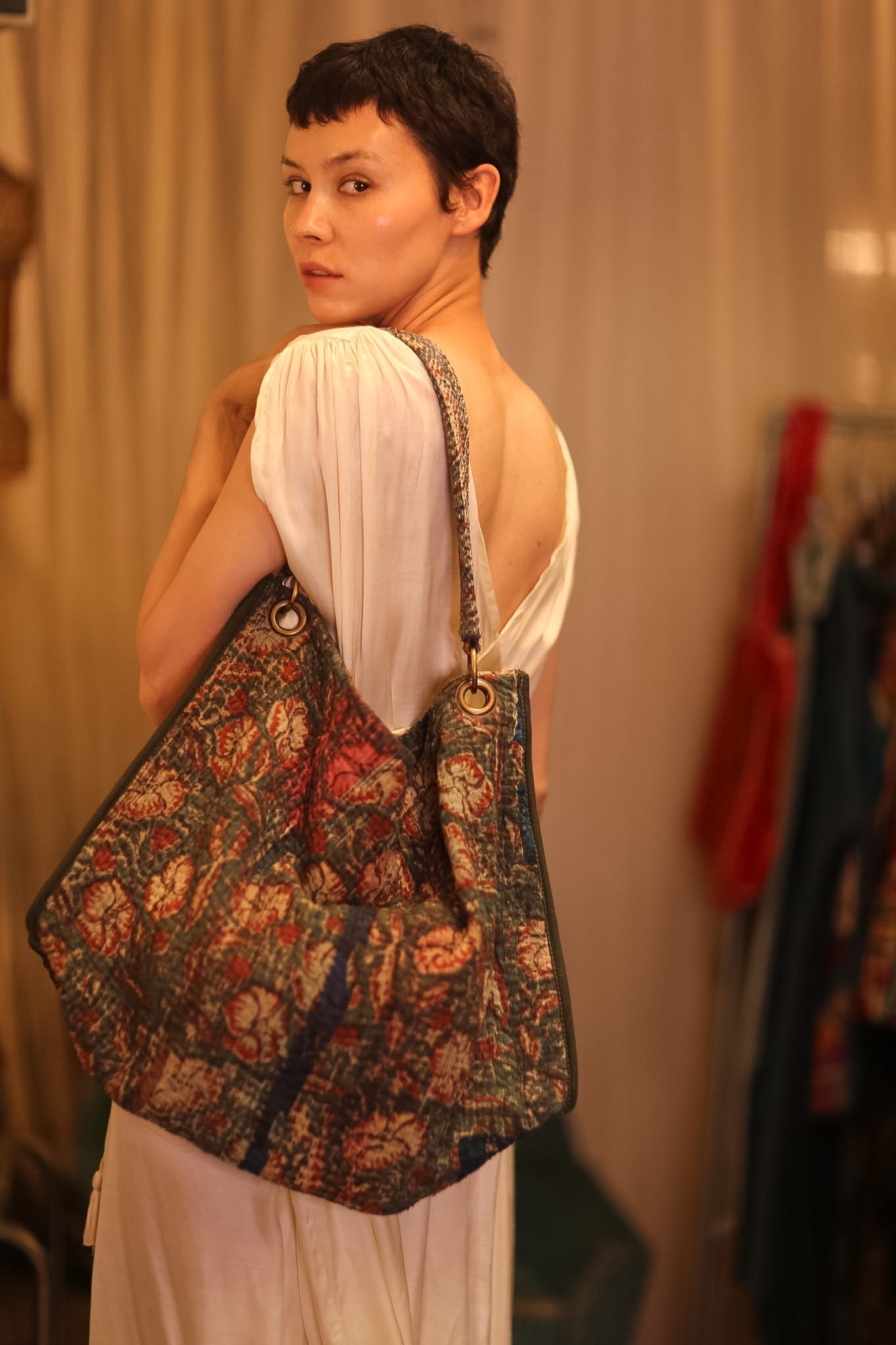 VINTAGE STYLE KANTHA BAG MERIA - BANGKOK TAILOR CLOTHING STORE - HANDMADE CLOTHING