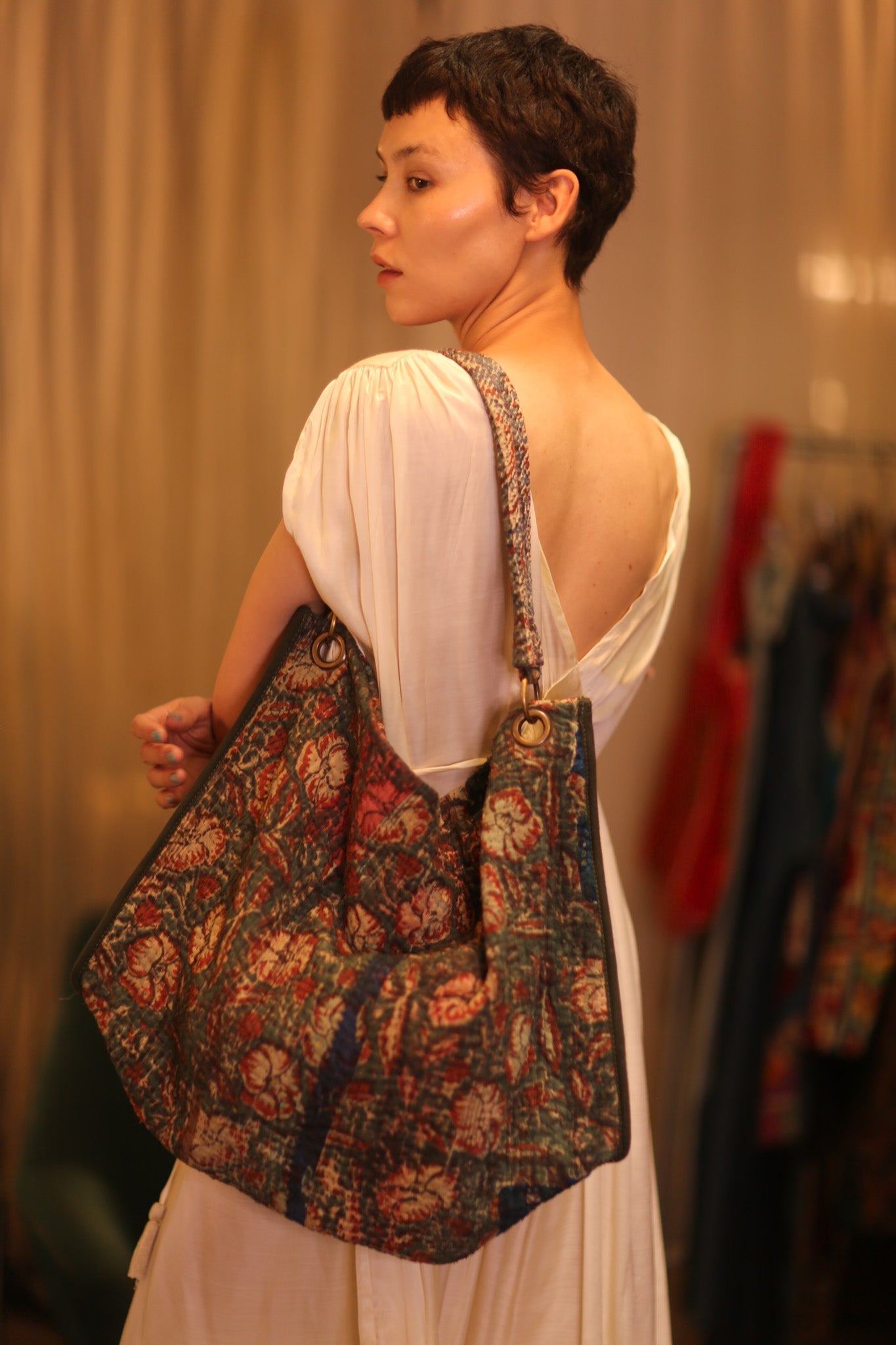 VINTAGE STYLE KANTHA BAG MERIA - BANGKOK TAILOR CLOTHING STORE - HANDMADE CLOTHING