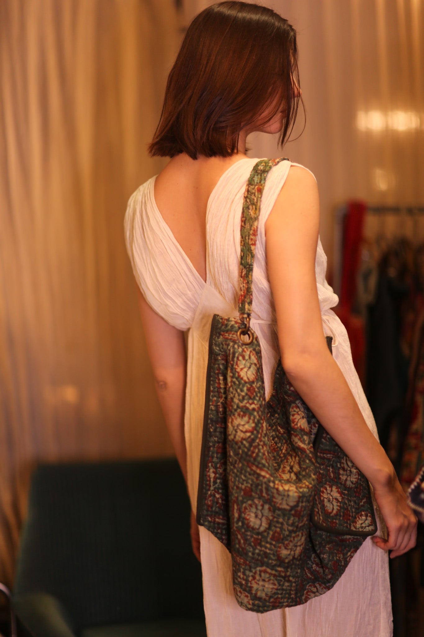 VINTAGE STYLE KANTHA BAG SAKAR - BANGKOK TAILOR CLOTHING STORE - HANDMADE CLOTHING