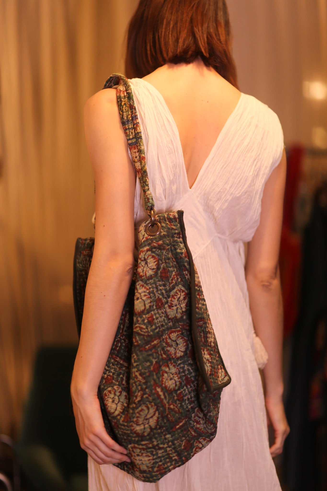 VINTAGE STYLE KANTHA BAG SAKAR - BANGKOK TAILOR CLOTHING STORE - HANDMADE CLOTHING