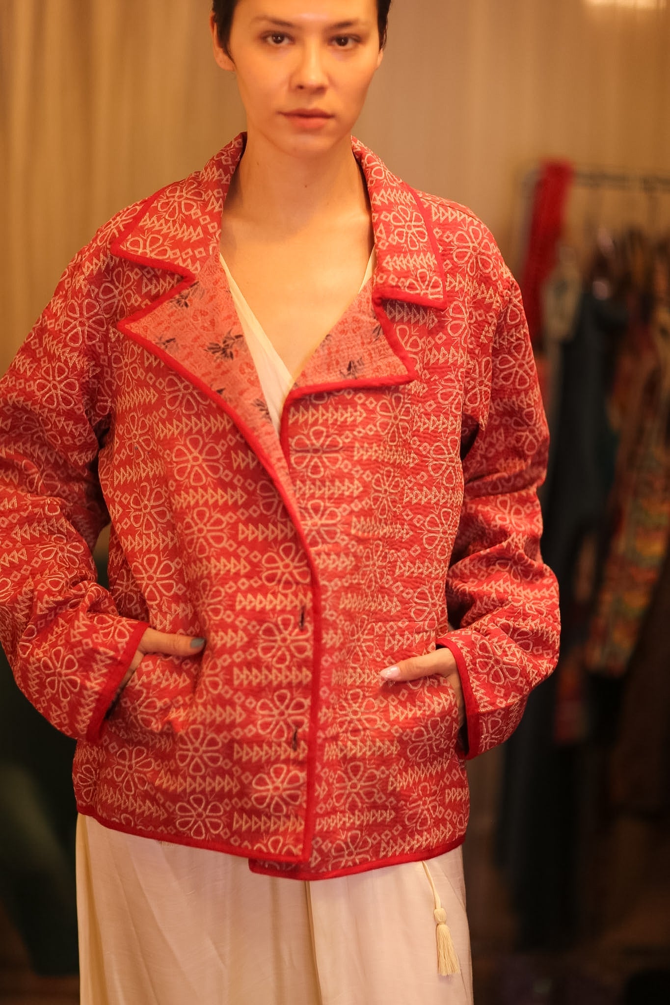 VINTAGE STYLE KANTHA JACKET ALBA - BANGKOK TAILOR CLOTHING STORE - HANDMADE CLOTHING