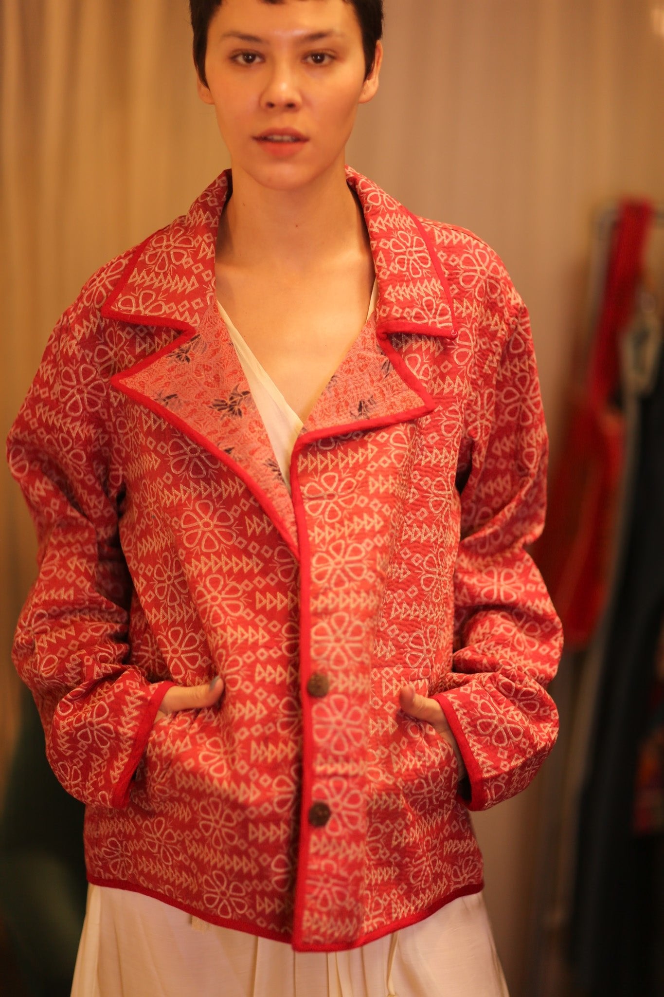 VINTAGE STYLE KANTHA JACKET ALBA - BANGKOK TAILOR CLOTHING STORE - HANDMADE CLOTHING