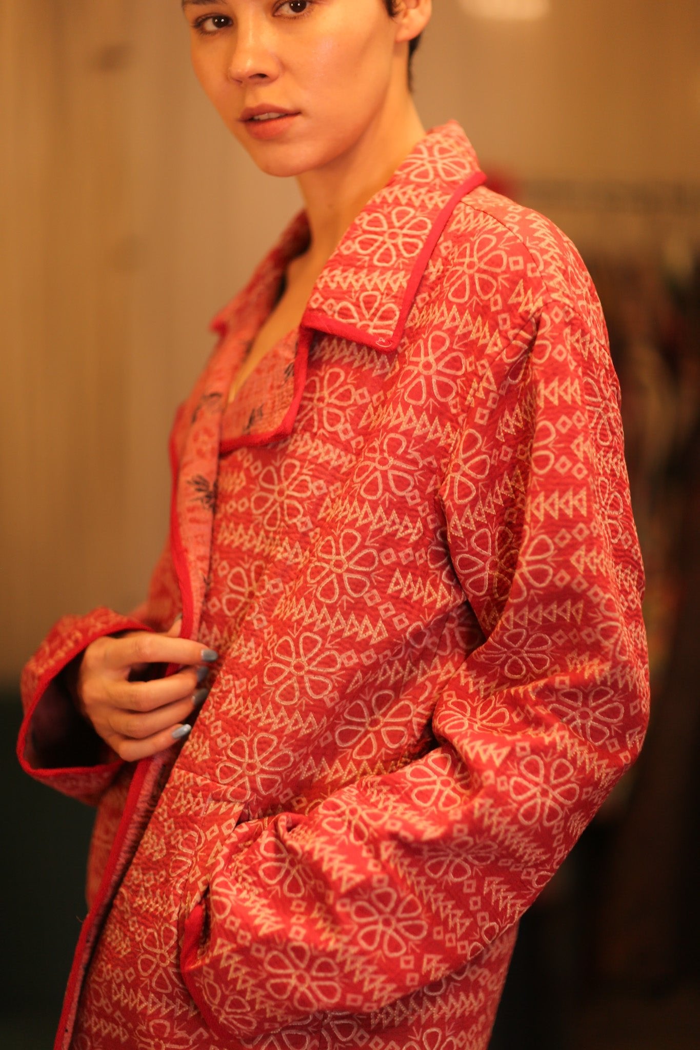 VINTAGE STYLE KANTHA JACKET ALBA - BANGKOK TAILOR CLOTHING STORE - HANDMADE CLOTHING
