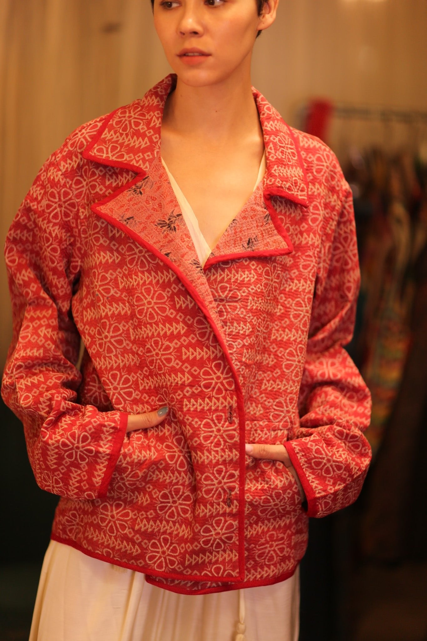 VINTAGE STYLE KANTHA JACKET ALBA - BANGKOK TAILOR CLOTHING STORE - HANDMADE CLOTHING