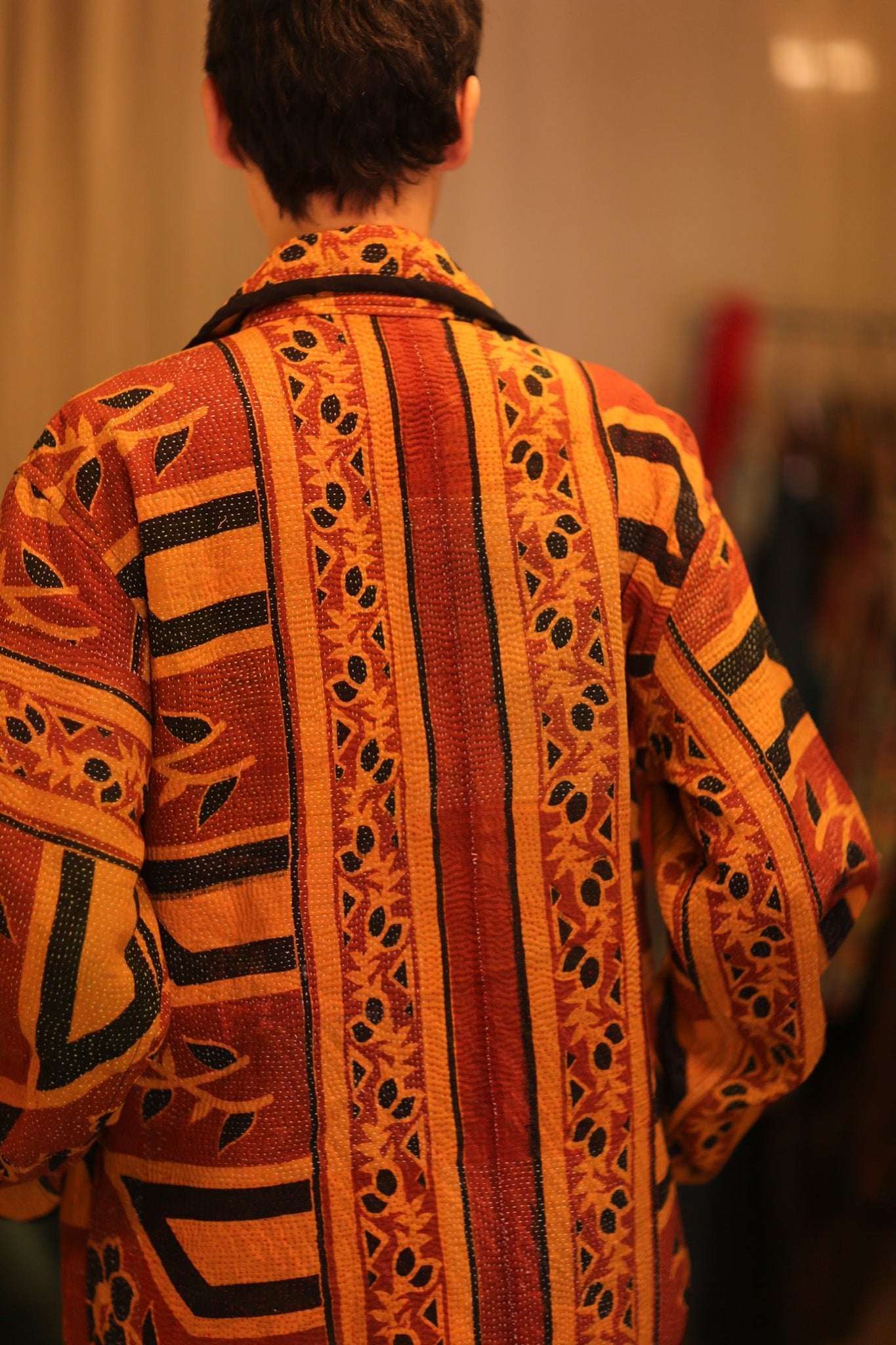 VINTAGE STYLE KANTHA JACKET ZAM - BANGKOK TAILOR CLOTHING STORE - HANDMADE CLOTHING