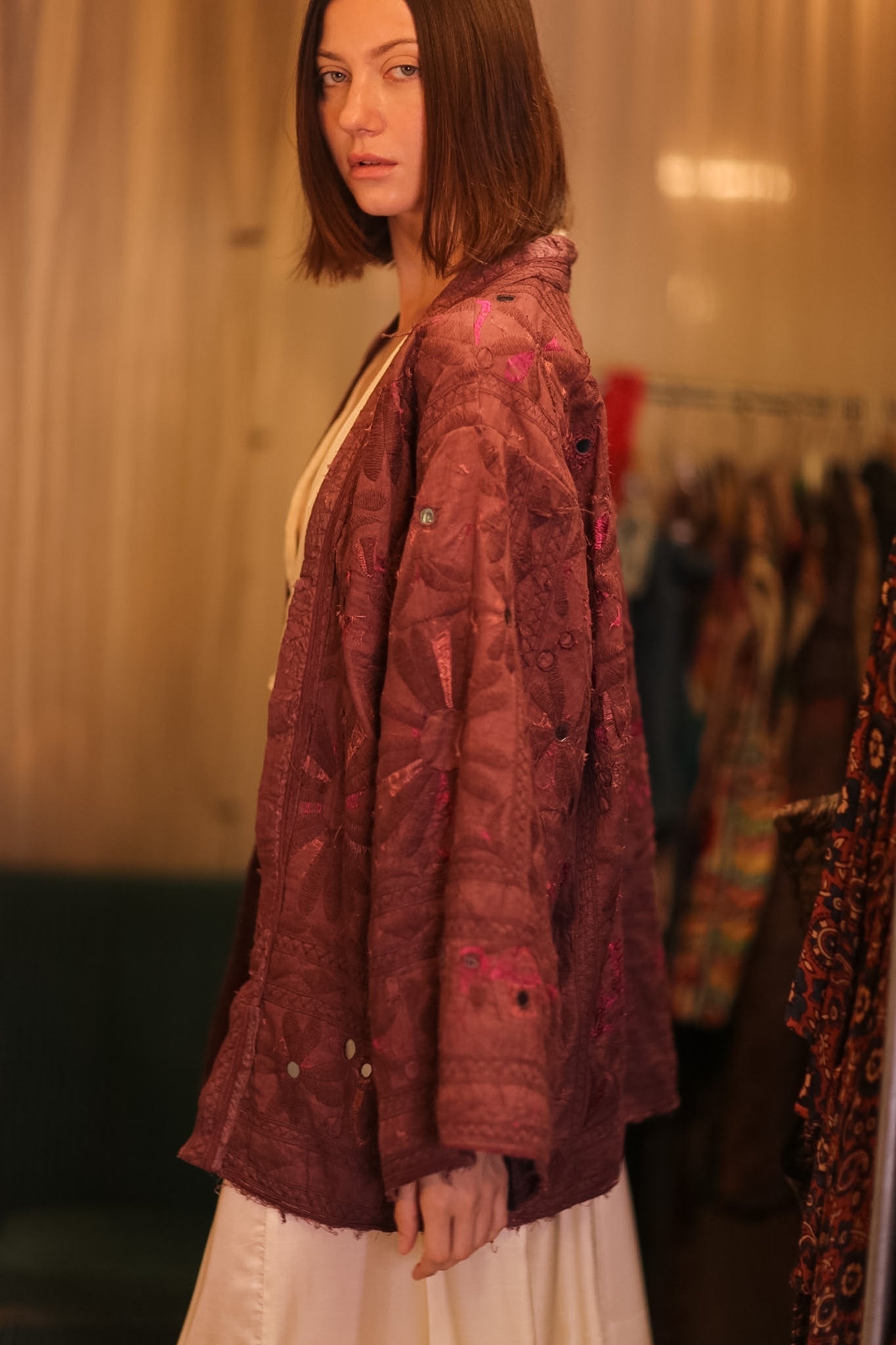 VINTAGE STYLE SHORT KIMONO PADAMYA - BANGKOK TAILOR CLOTHING STORE - HANDMADE CLOTHING