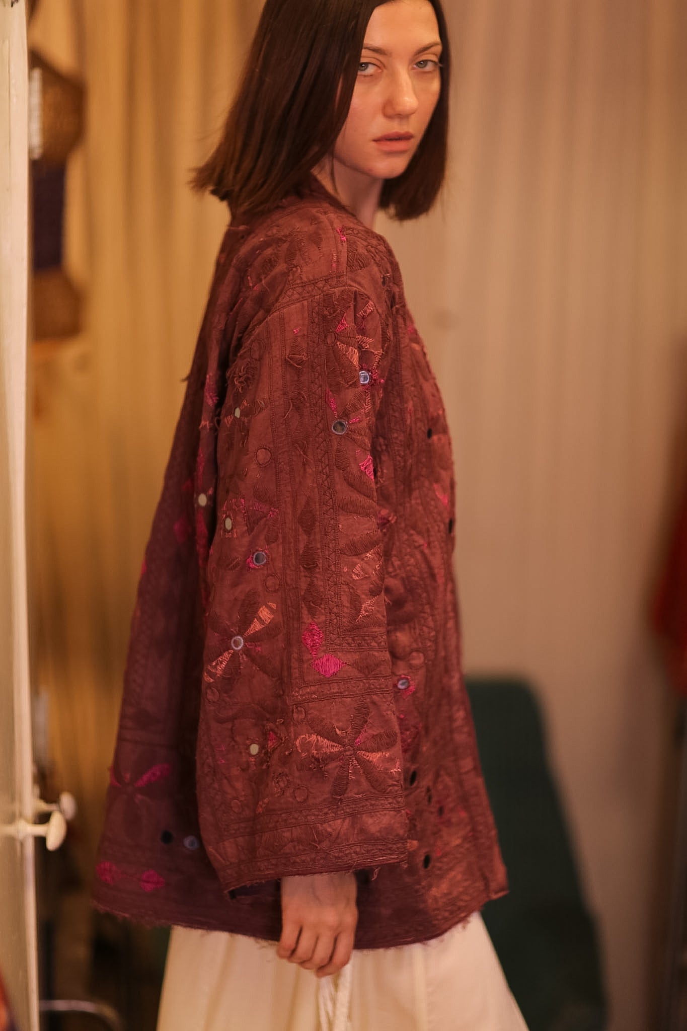 VINTAGE STYLE SHORT KIMONO PADAMYA - BANGKOK TAILOR CLOTHING STORE - HANDMADE CLOTHING