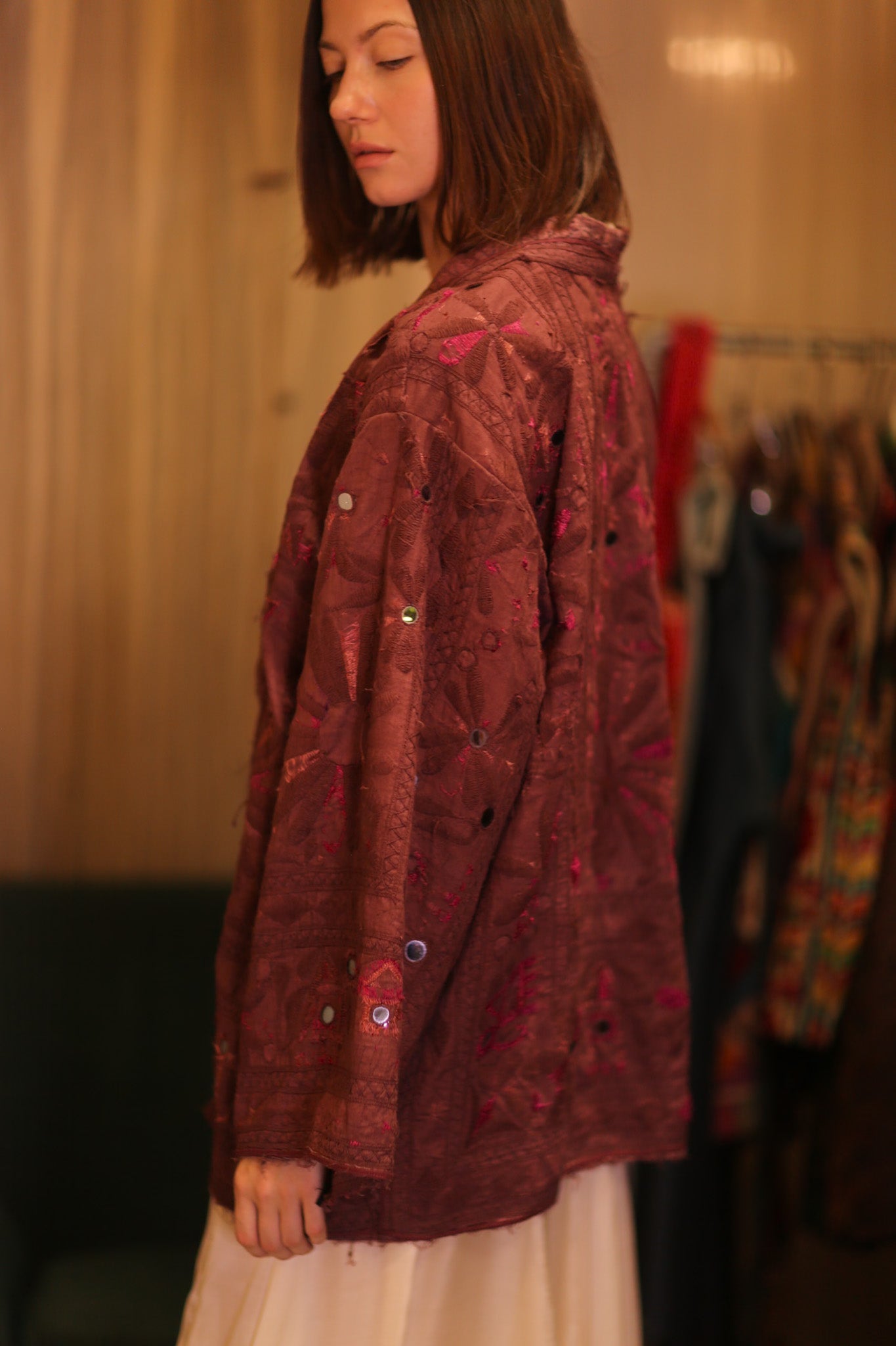 VINTAGE STYLE SHORT KIMONO PADAMYA - BANGKOK TAILOR CLOTHING STORE - HANDMADE CLOTHING