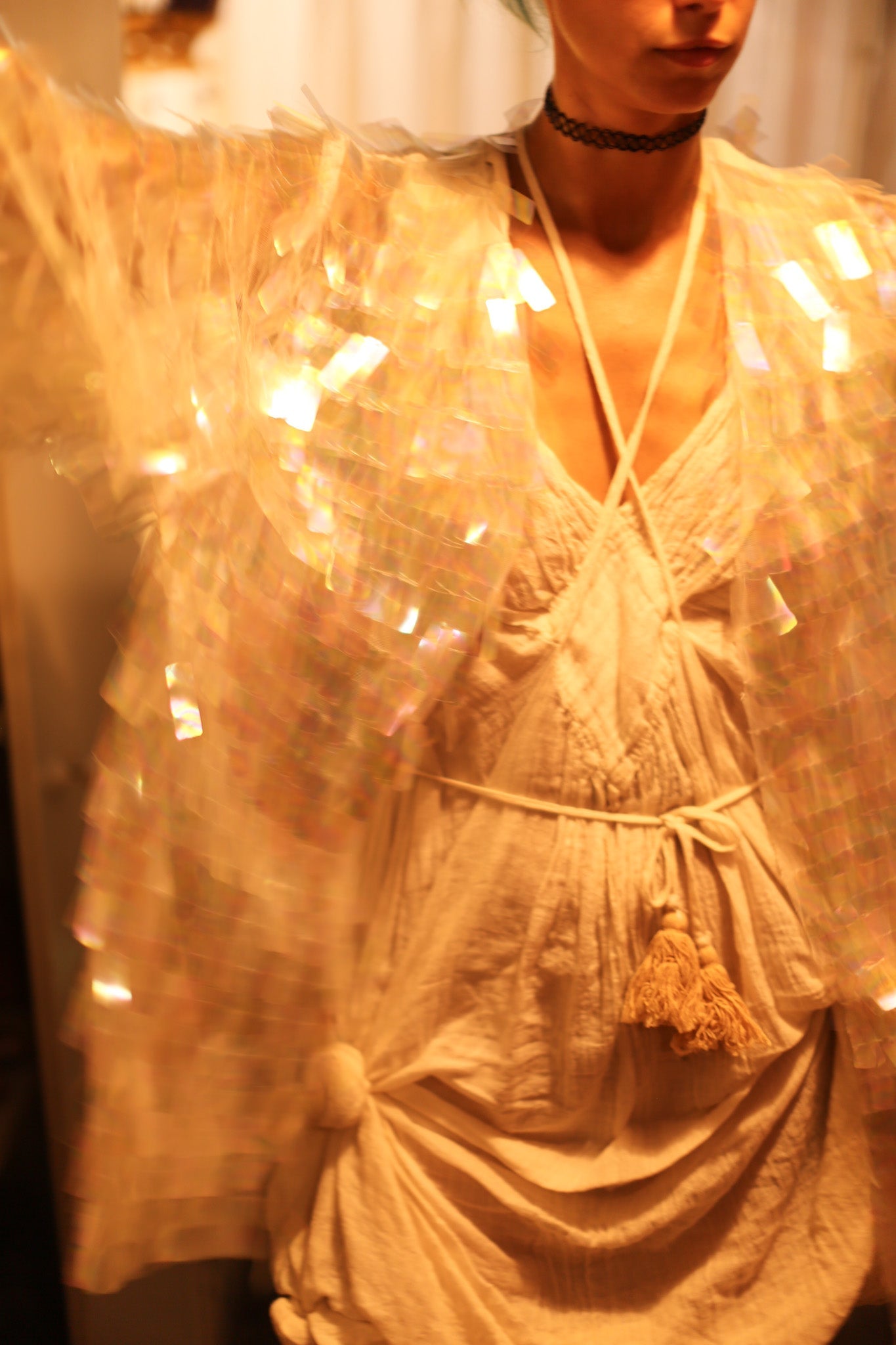 WHITE GLITTER KIMONO HEIKY - BANGKOK TAILOR CLOTHING STORE - HANDMADE CLOTHING