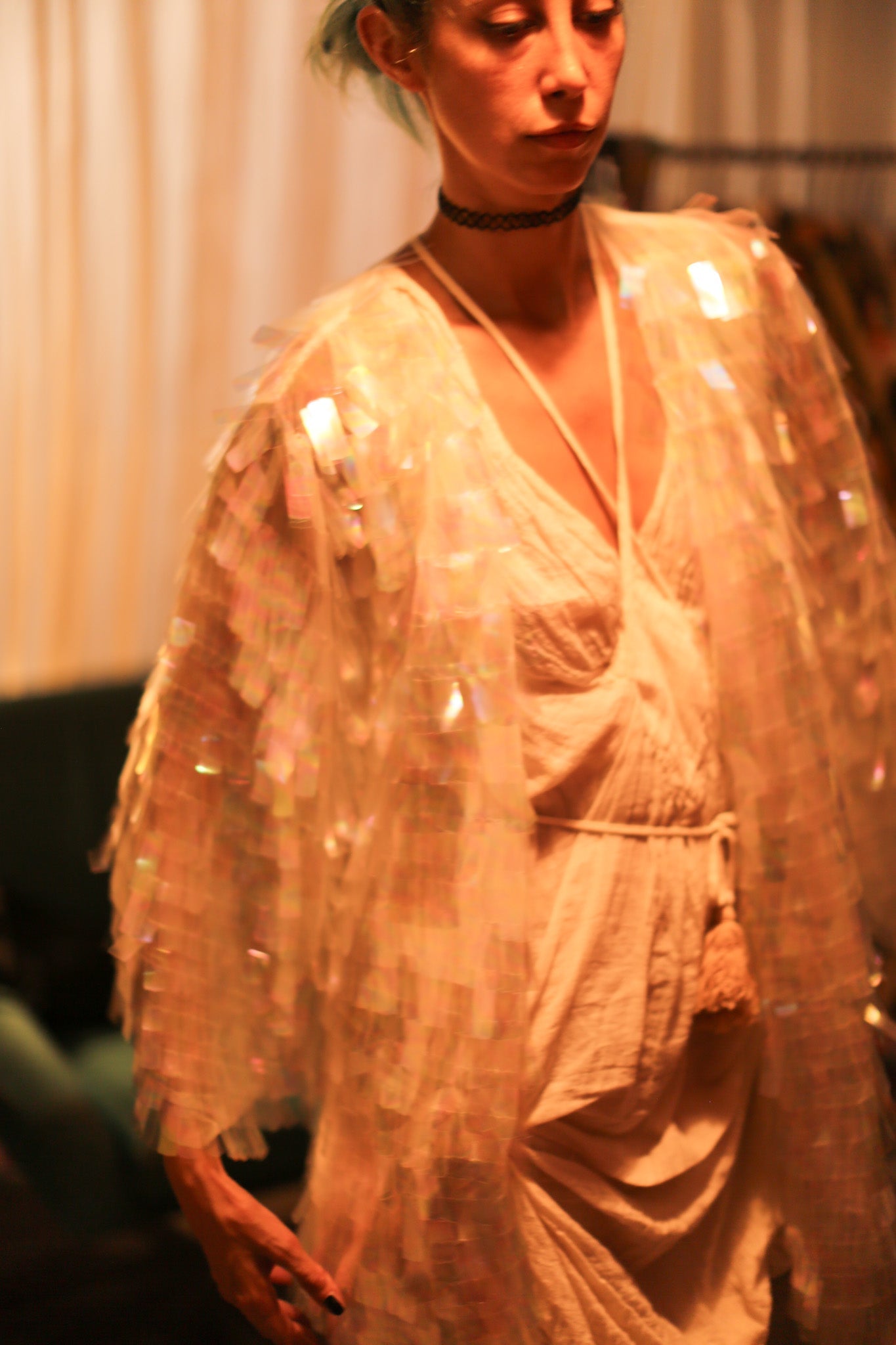 WHITE GLITTER KIMONO HEIKY - BANGKOK TAILOR CLOTHING STORE - HANDMADE CLOTHING