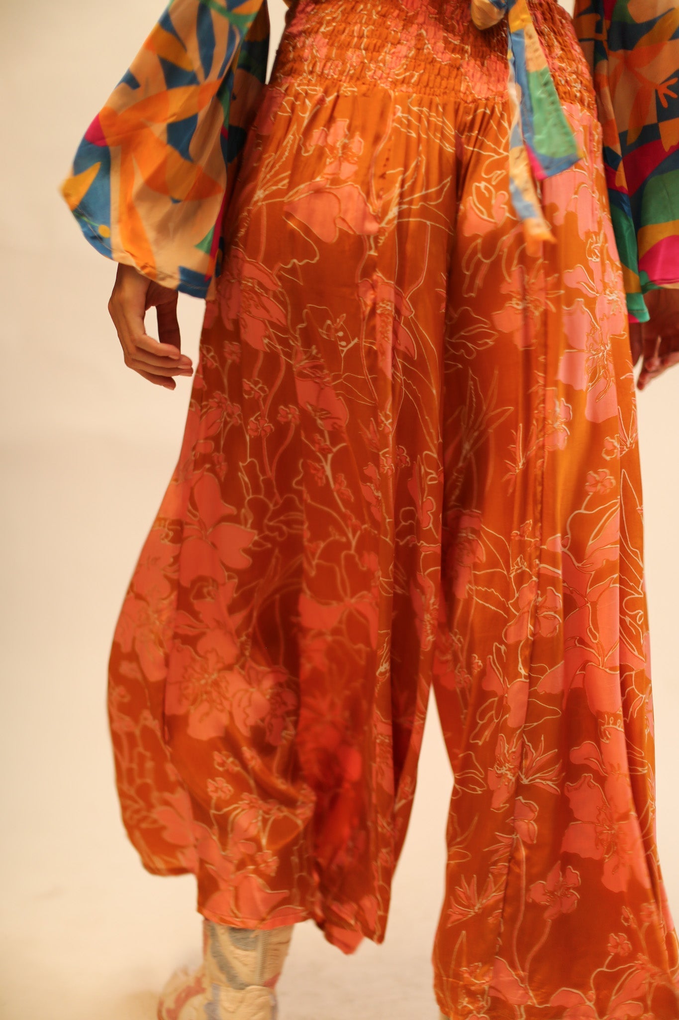 WIDE LEG SILK PANTS RUBY - BANGKOK TAILOR CLOTHING STORE - HANDMADE CLOTHING