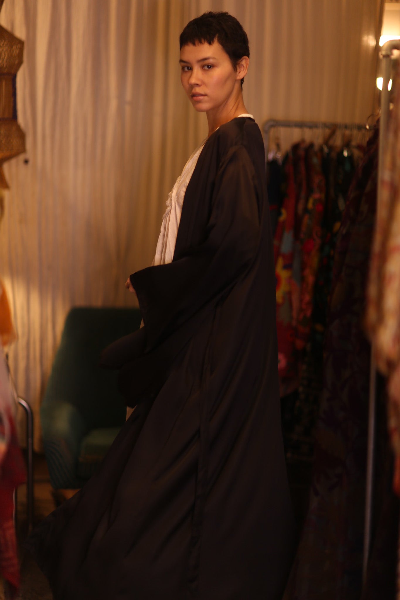 WING KIMONO PINA SOLID BLACK - BANGKOK TAILOR CLOTHING STORE - HANDMADE CLOTHING