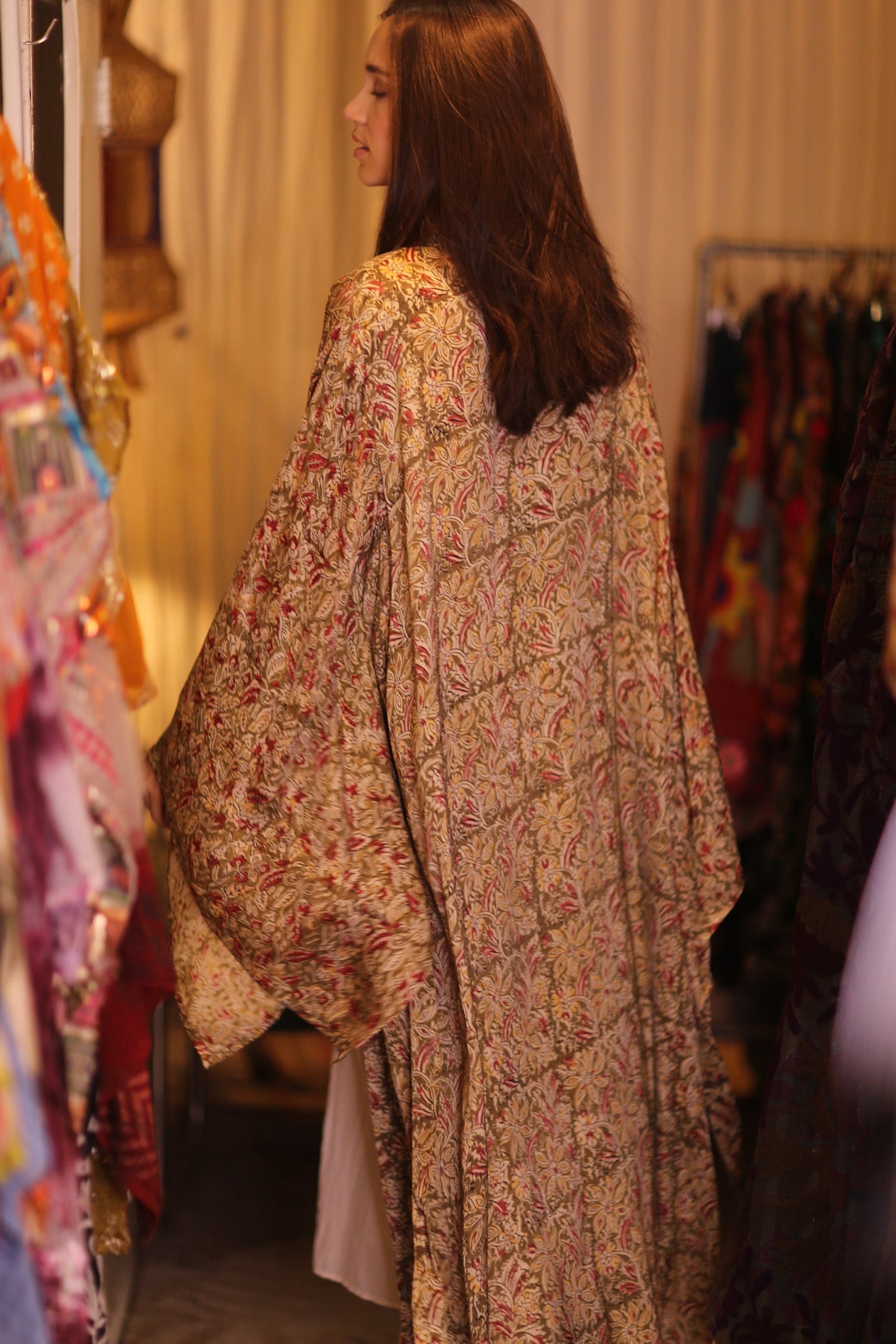 WING KIMONO PINA YELLOW CAMELLIA - BANGKOK TAILOR CLOTHING STORE - HANDMADE CLOTHING